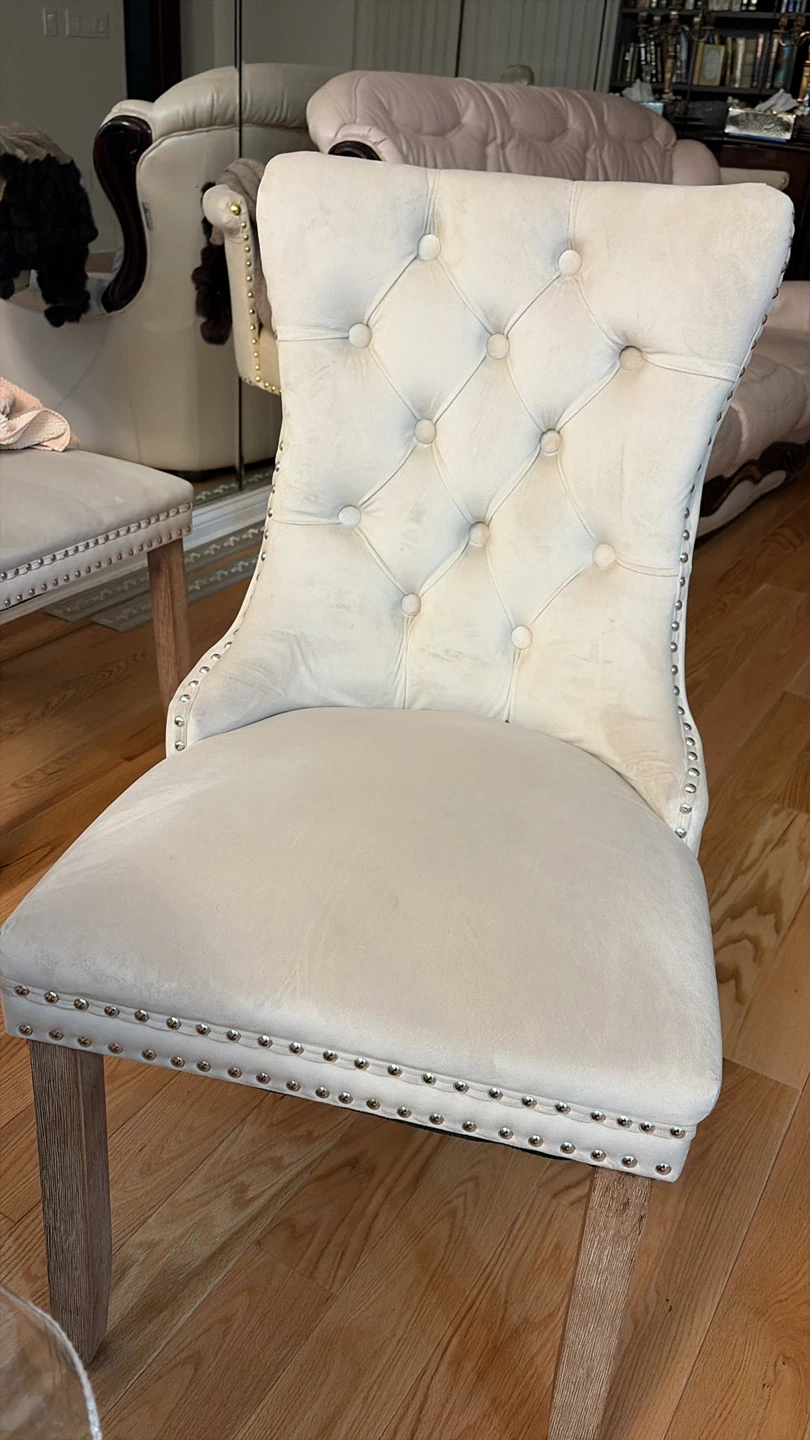 Tufted Accent Chair - Cream Velvet