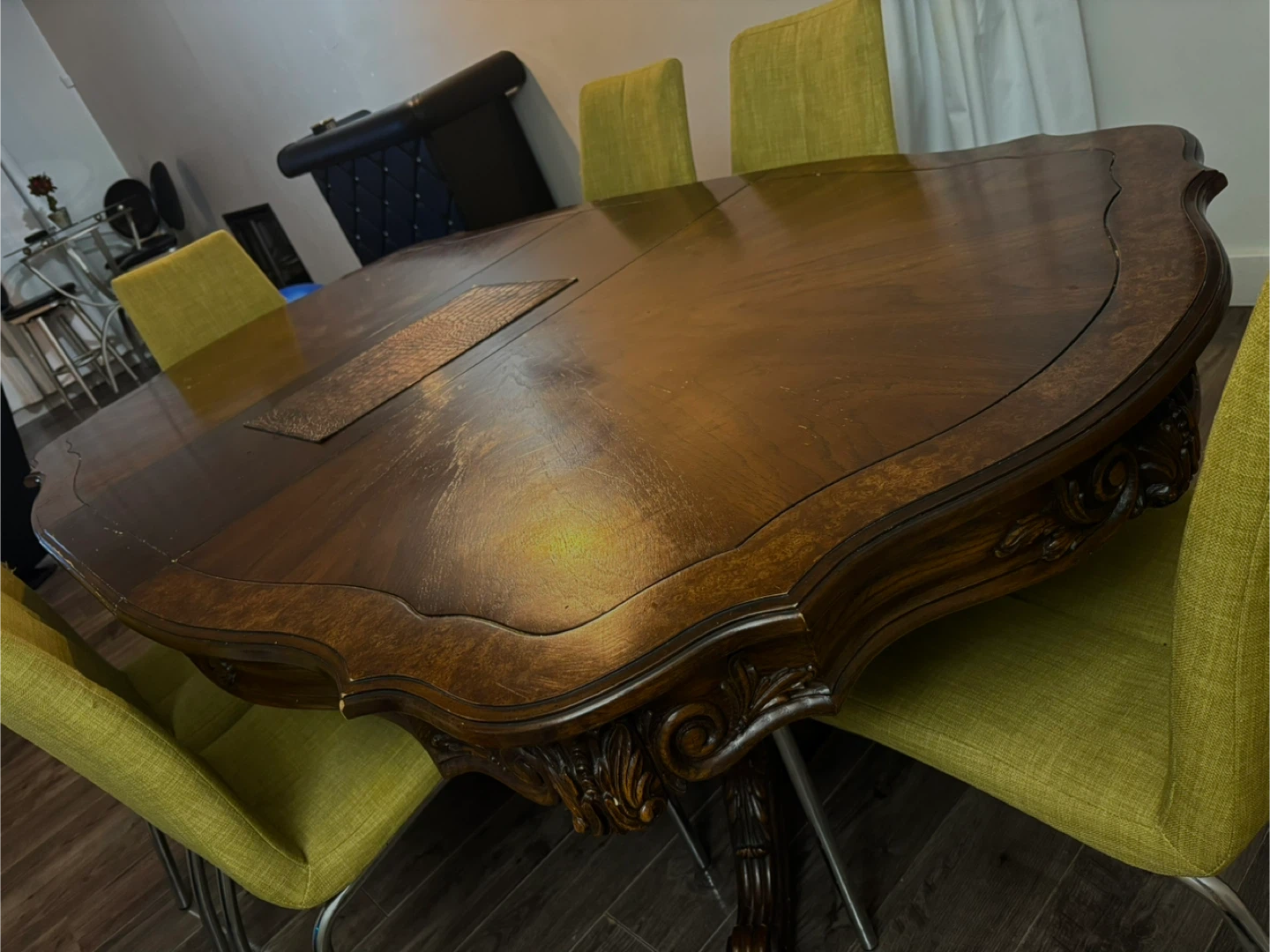 Large Oval Dining Table with Extension