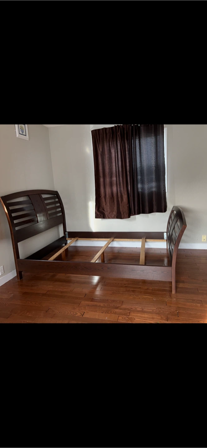 Dark Brown Sleigh Bed Frame