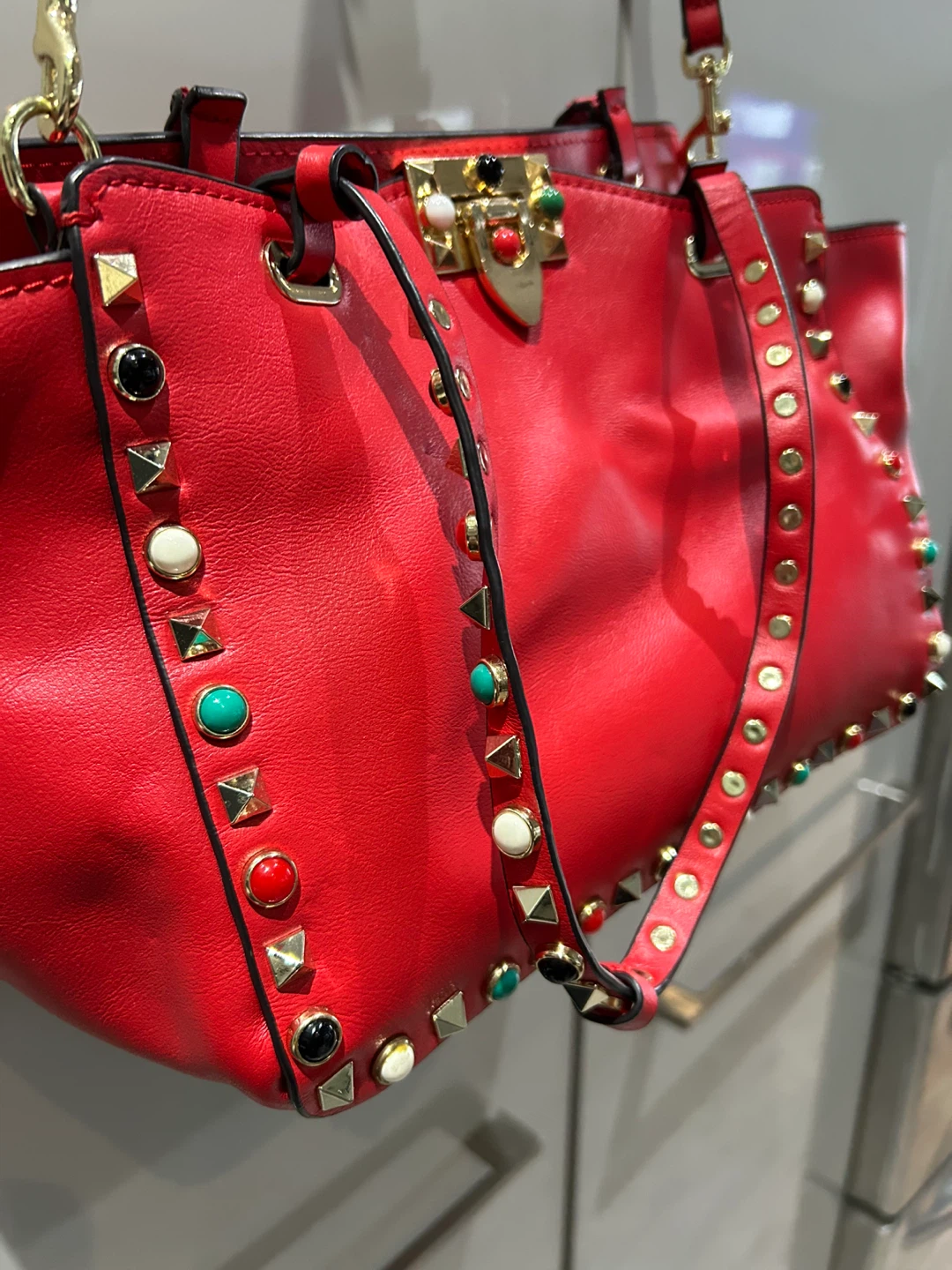 Red Studded Purse