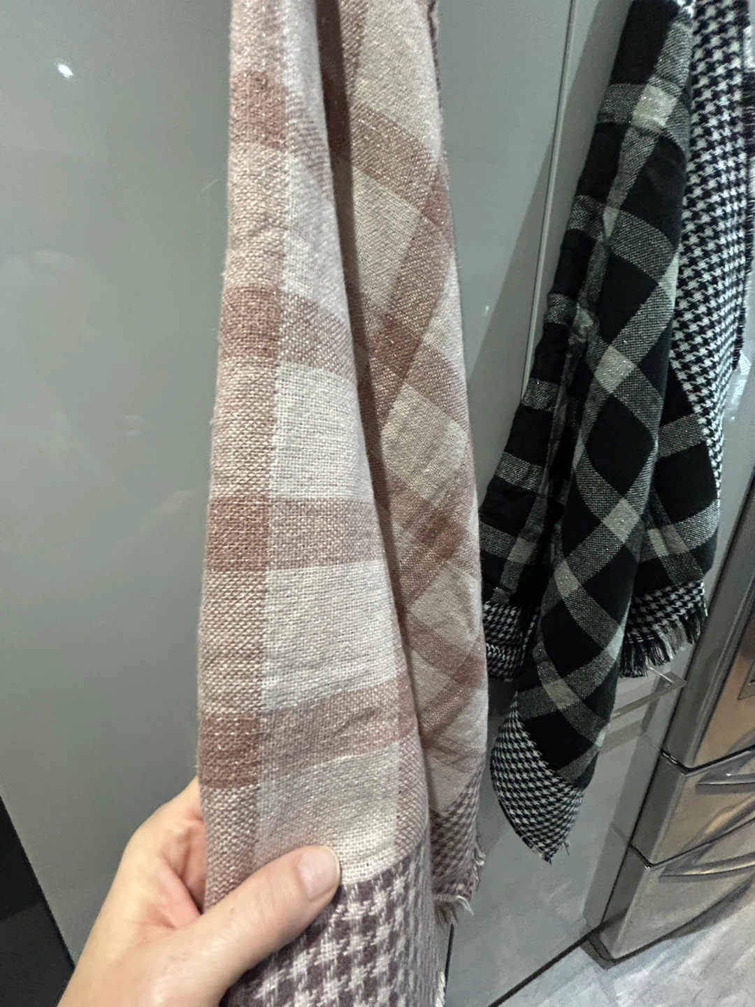 Reversible Plaid Scarves with Fringe - photo 2