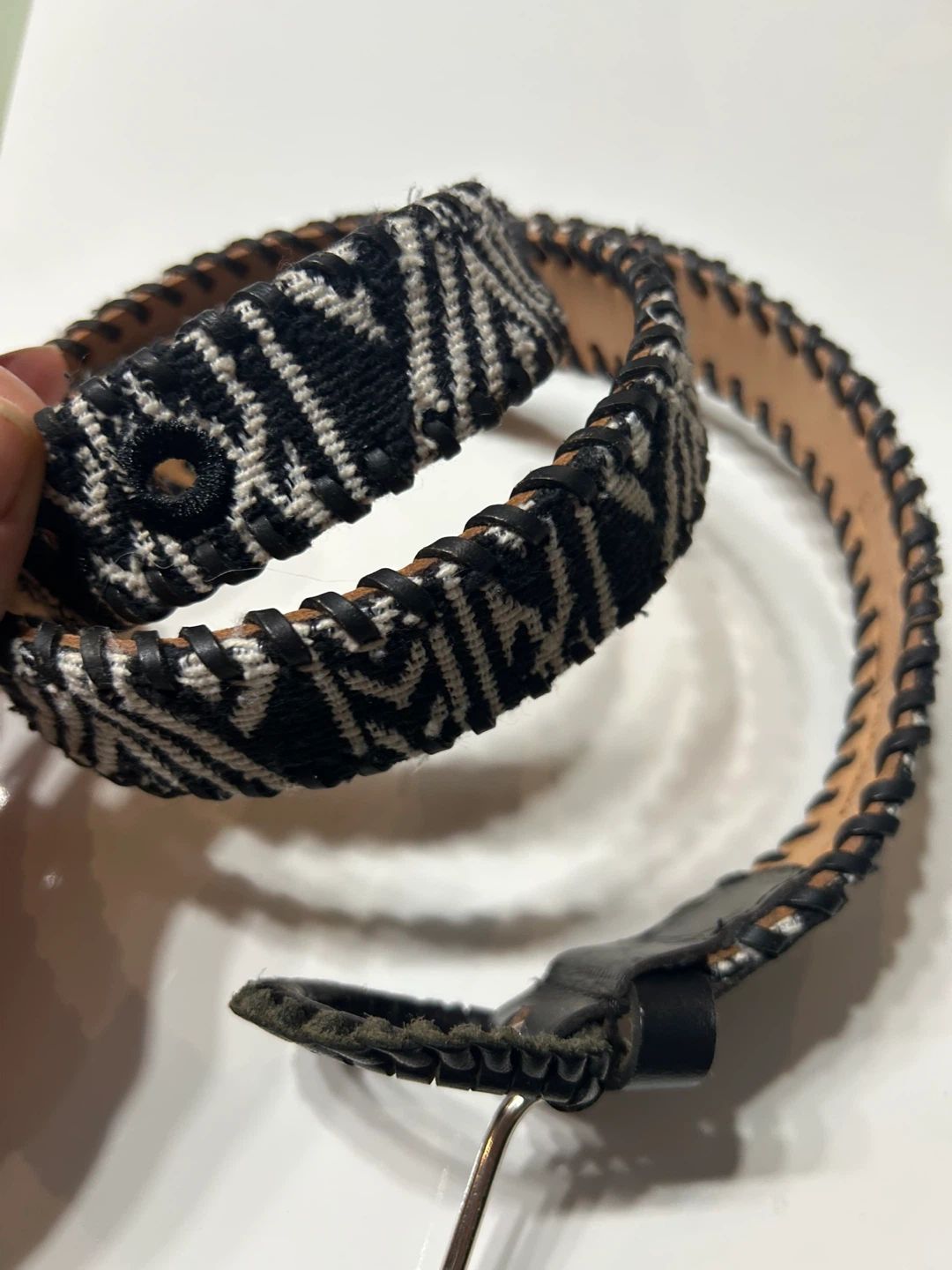 Azure Skies Woven Leather Belt