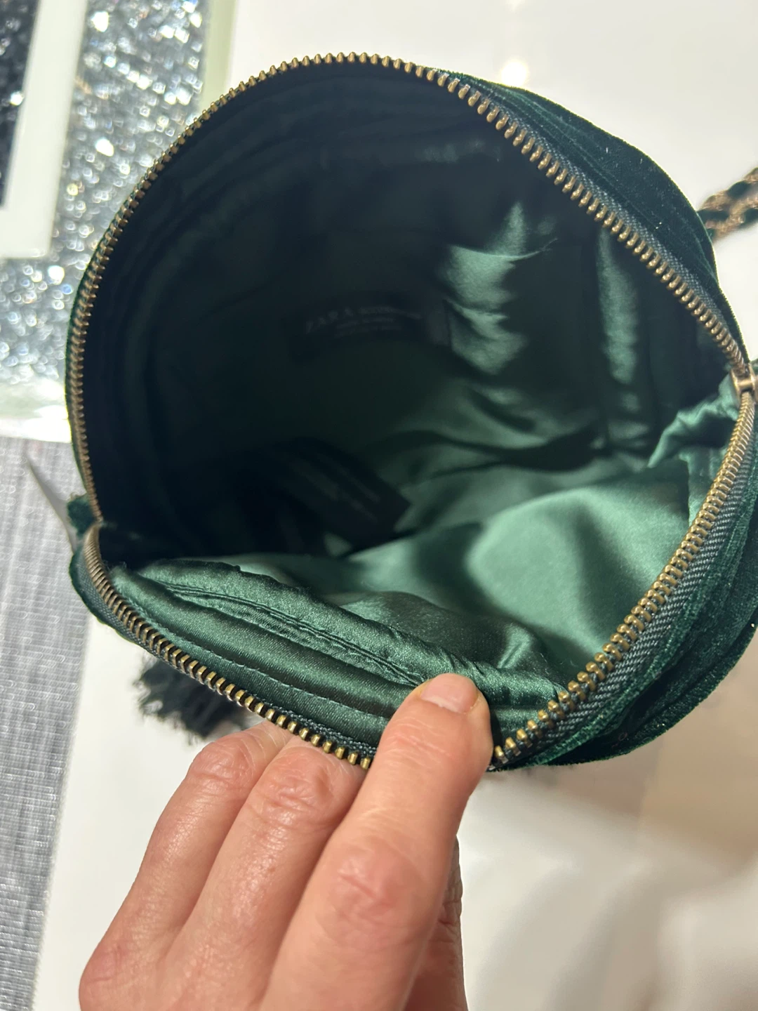 Zara Accessories Velvet Round Bag with Embroidery - photo 4