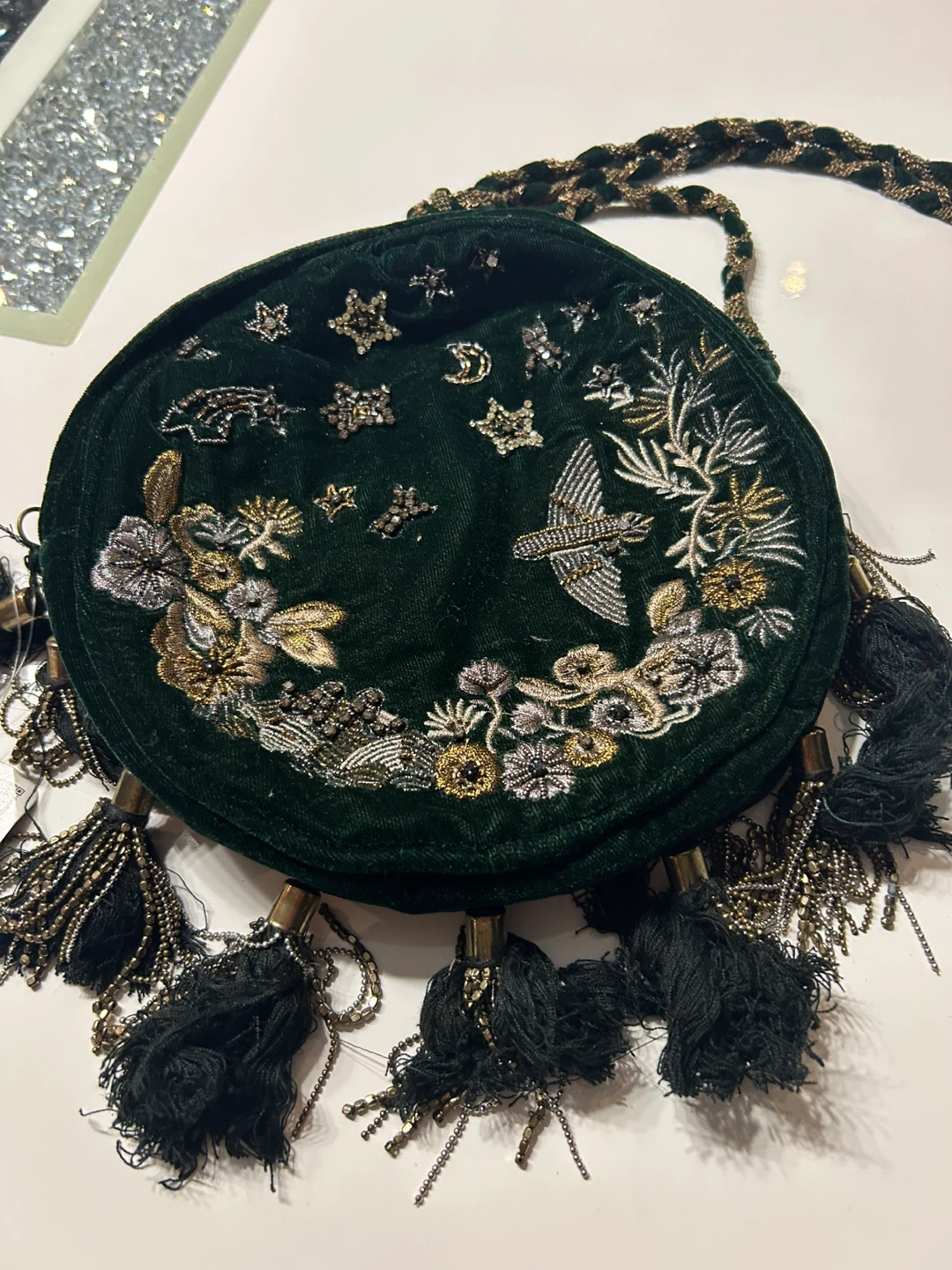 Zara Accessories Velvet Round Bag with Embroidery - photo 2