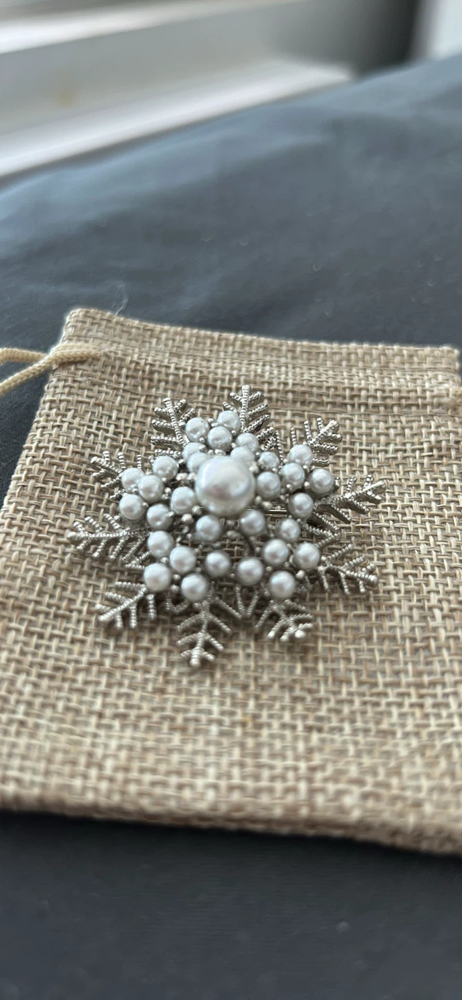 Pearl Snowflake Brooch