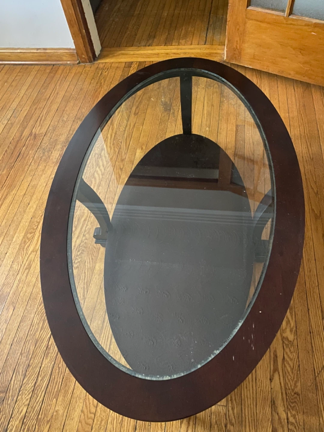 Oval Coffee Table with Glass Top - photo 2