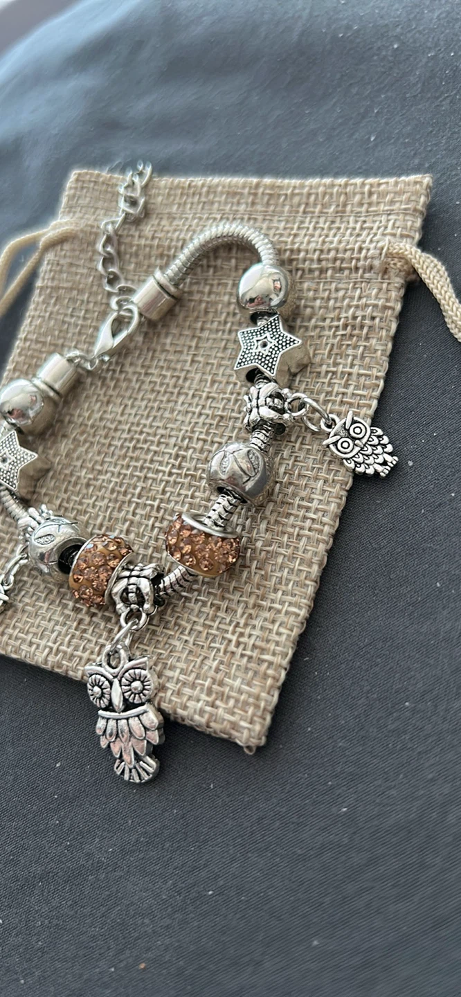 Owl Charm Bracelet with Sparkle Beads - photo 3