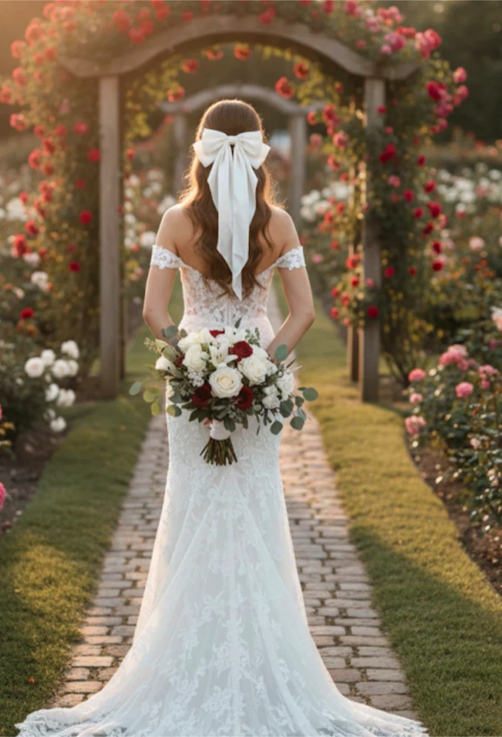 Ivory Satin Bridal Bow - photo 5