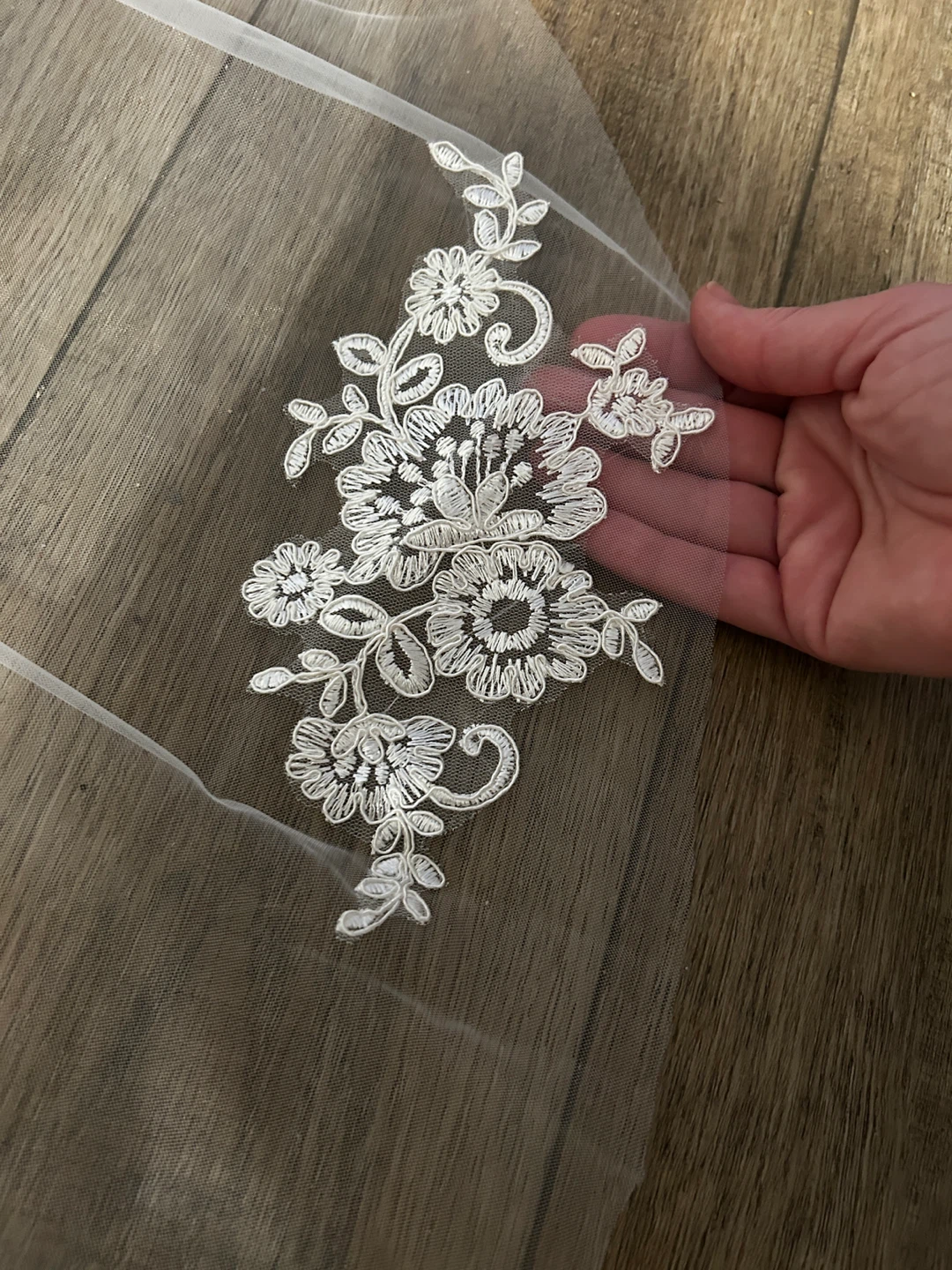 Soft White Lace embellished cathedral Veil - photo 3