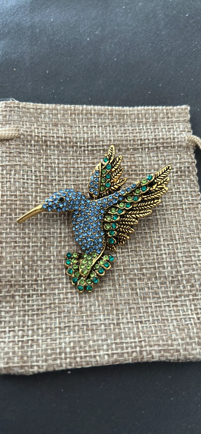 Hummingbird Rhinestone Brooch Pin