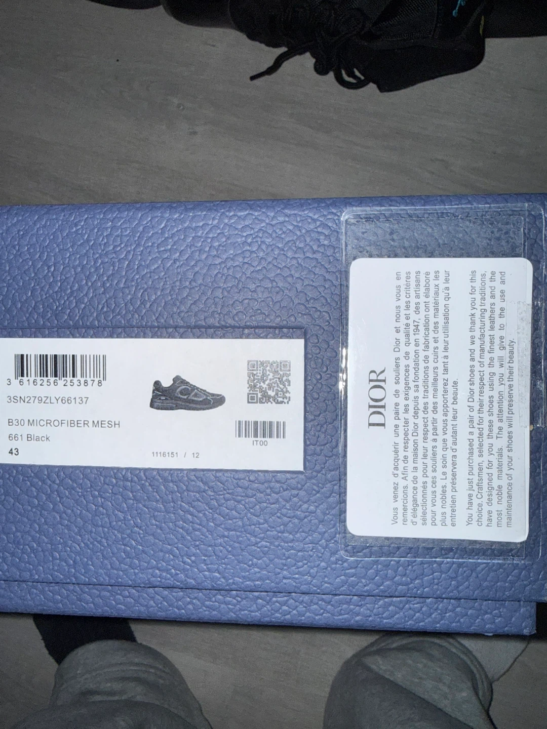 Dior B30 Microfiber Mesh Sneakers - Black - Size 43 - photo 3
