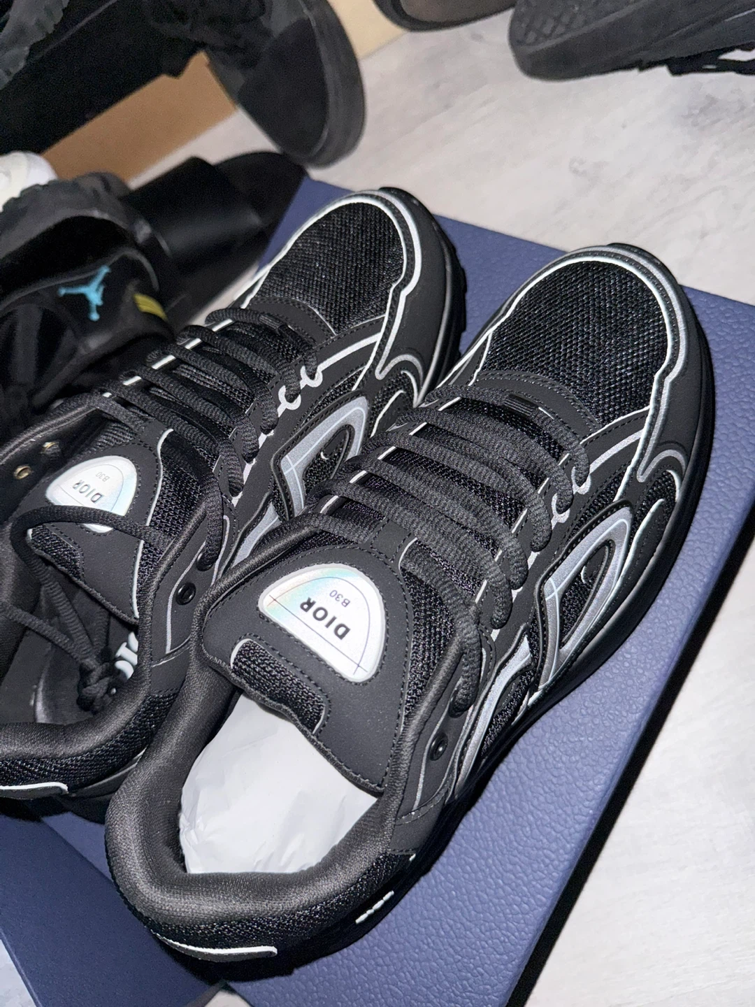 Dior B30 Microfiber Mesh Sneakers - Black - Size 43