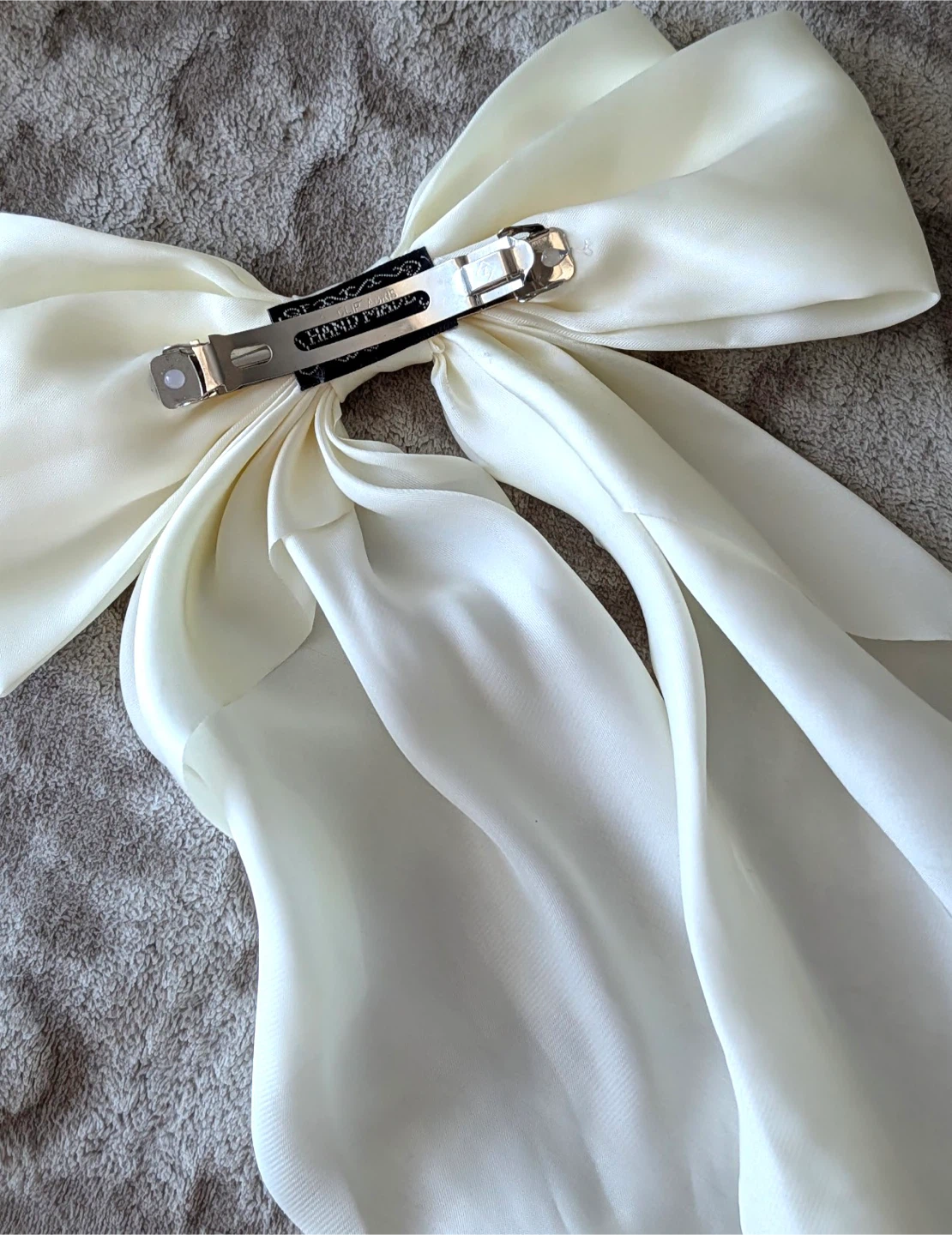 Creamy White bridal Hair Bow Clip - photo 3
