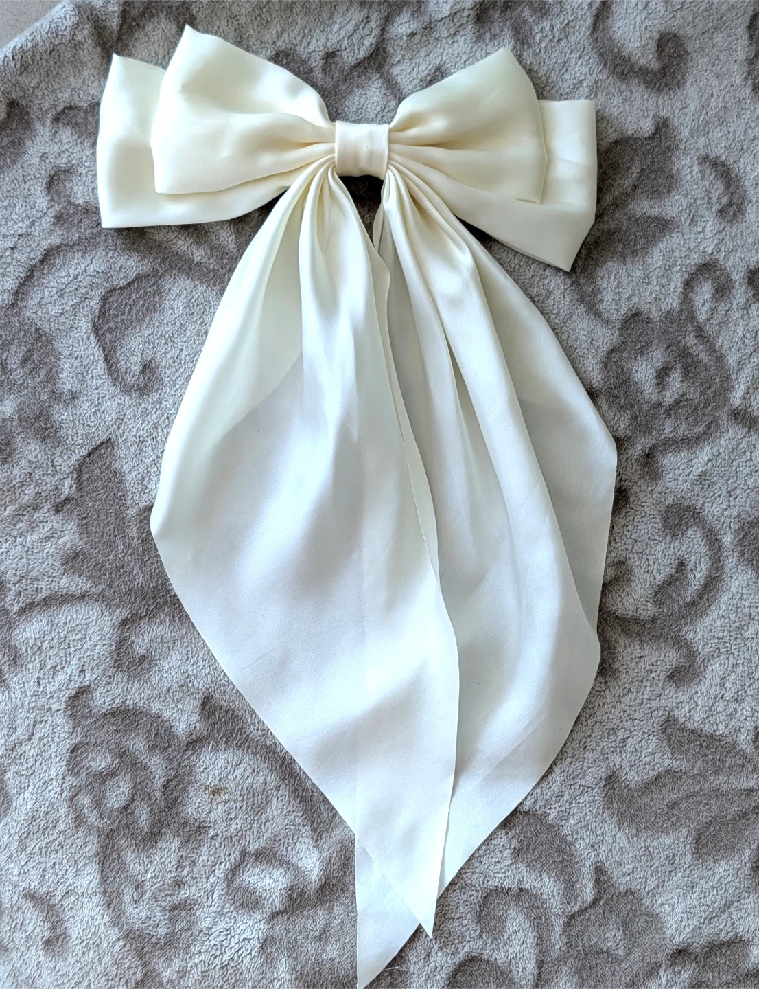 Creamy White bridal Hair Bow Clip - photo 2