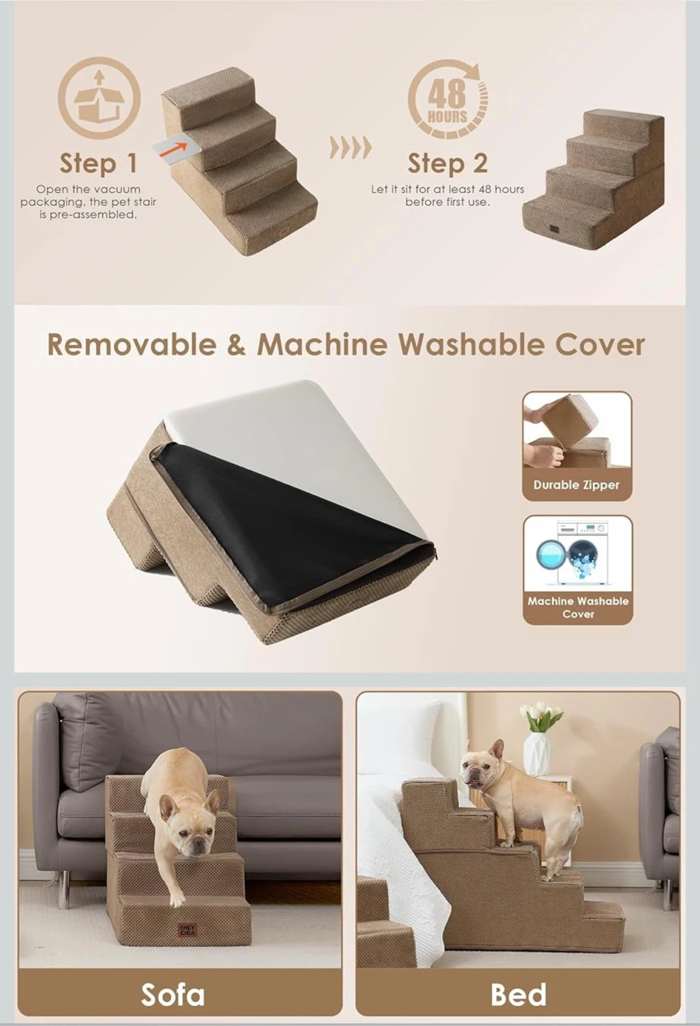 New EHEYCIGA 4-Step Pet Stairs - photo 2