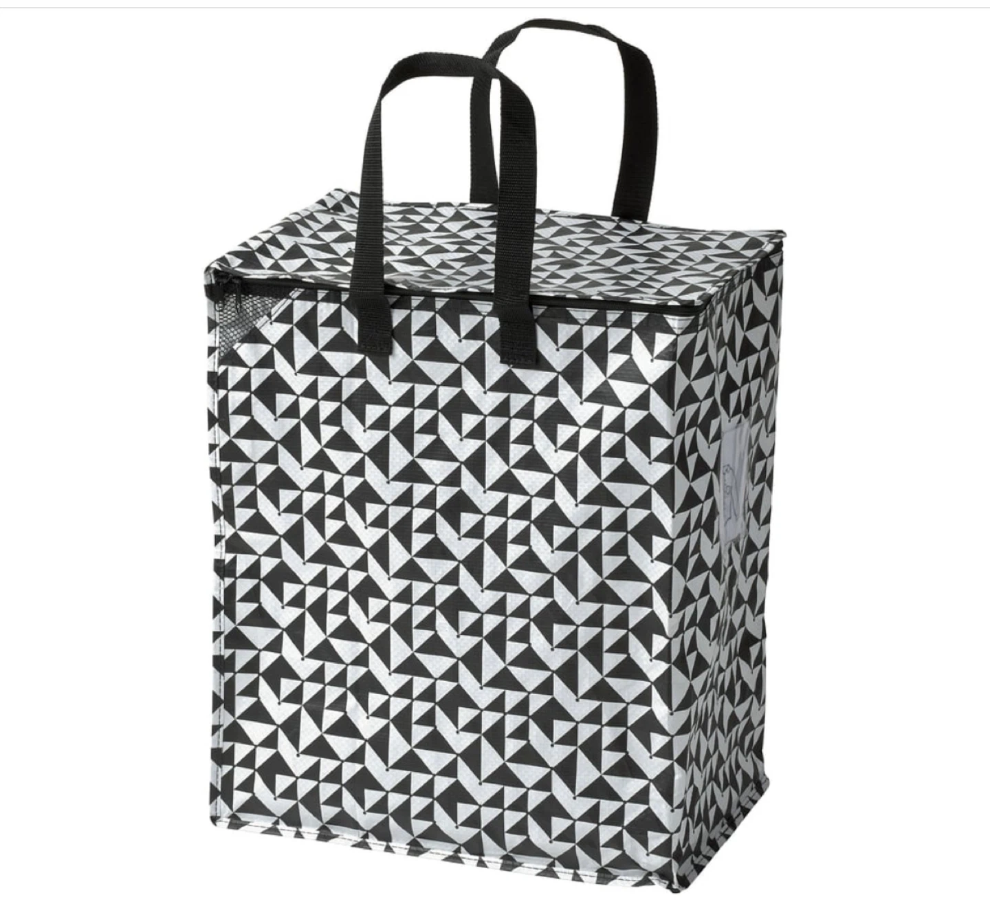6 IKEA FINTORP Bag with Handle - Black & White Geometric Pattern