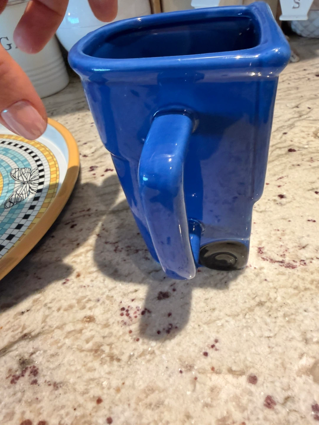 Blue Ceramic "We Recycle" Trash Can Mug🏆 - photo 4