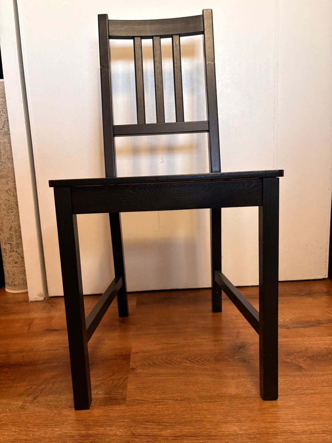 Black Wooden Dining Chair with Red Cushion