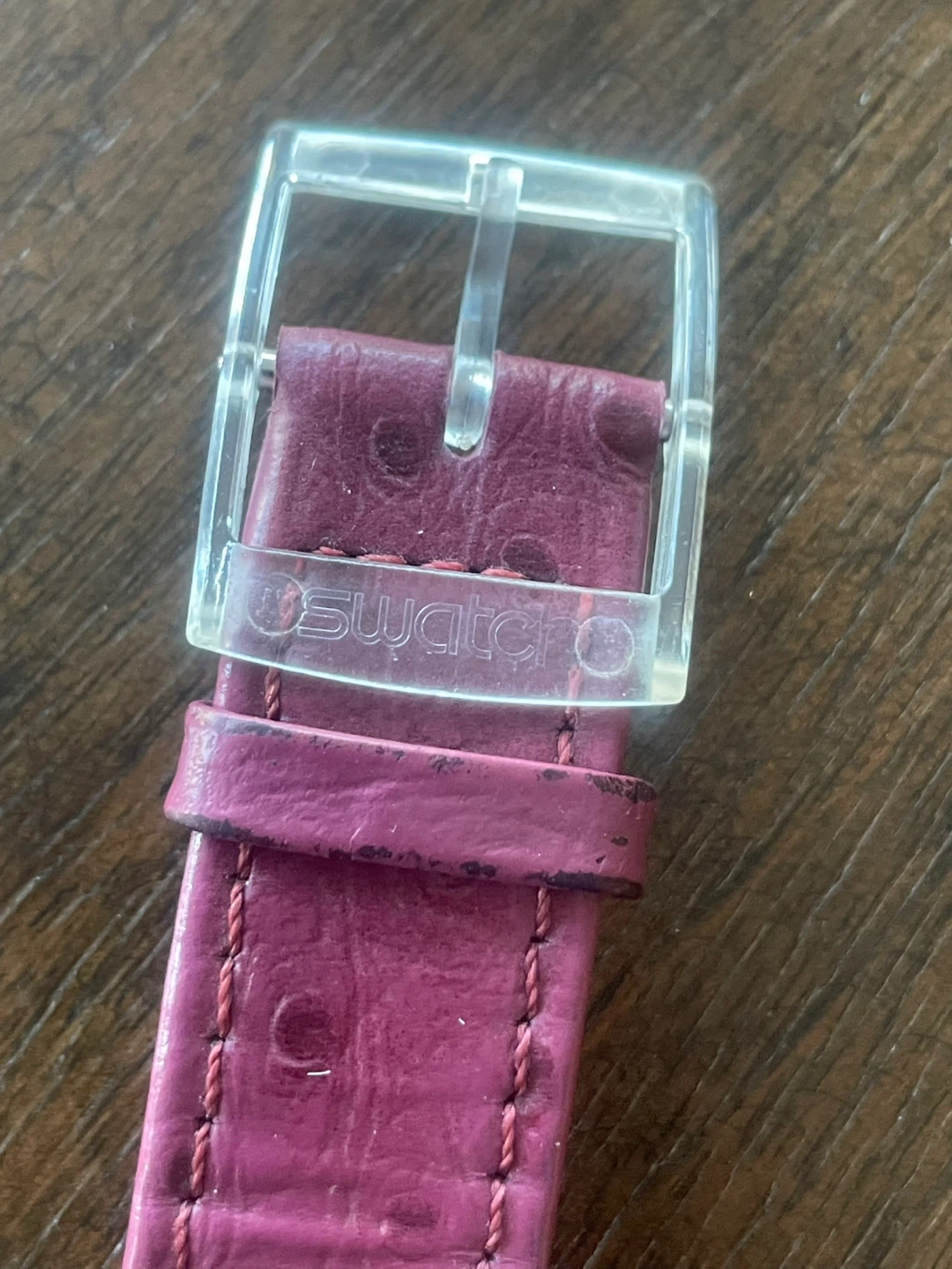 Swatch WINDMILL Chronograph Watch - Pink Leather Strap - photo 3