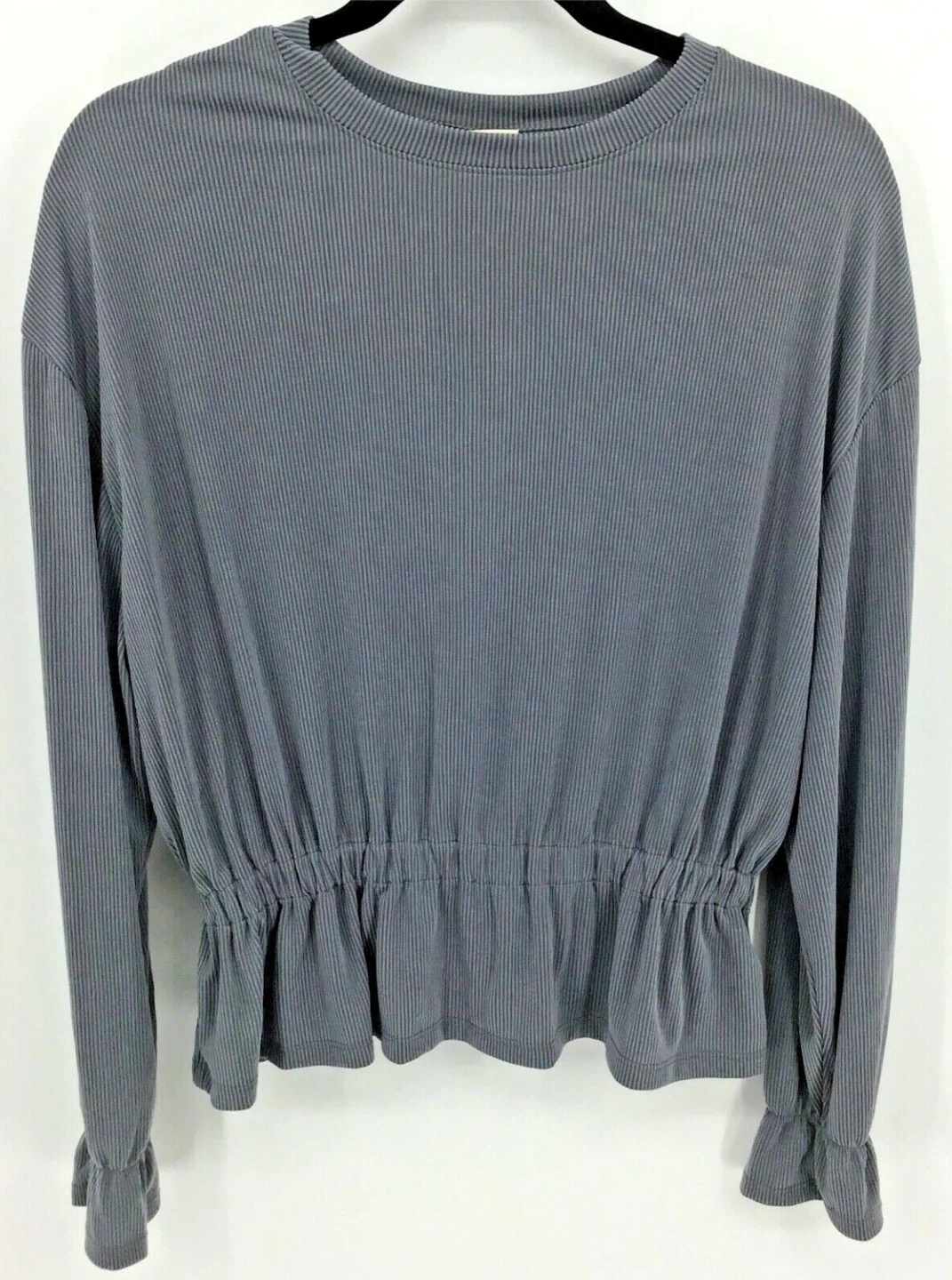 A New Day Grey Ribbed Long Sleeve Top