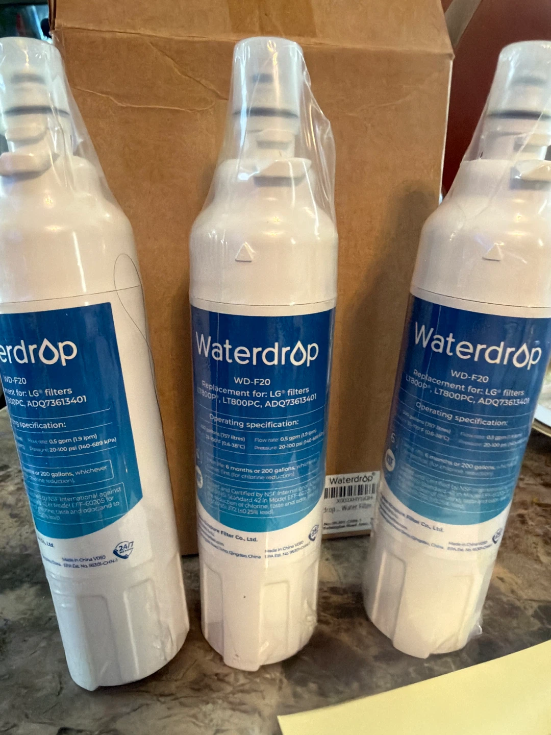 Waterdrop WD-F20 Replacement Water Filters for LG (3-Pack)
