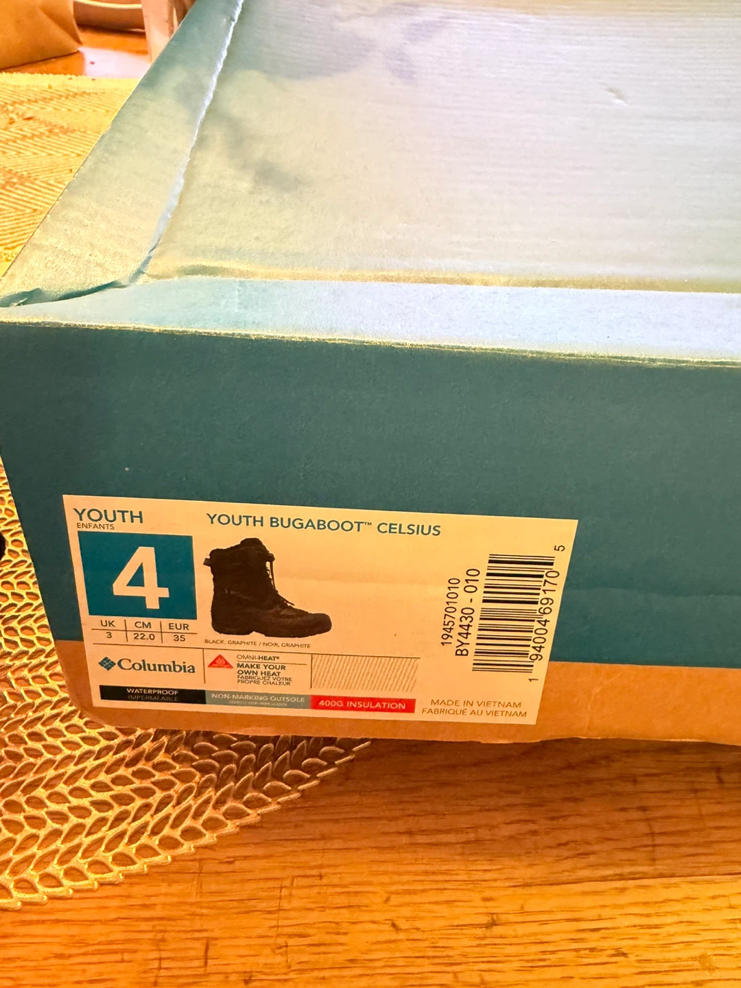 Columbia Youth Bugaboot Celsius Winter Boots Black Size 4