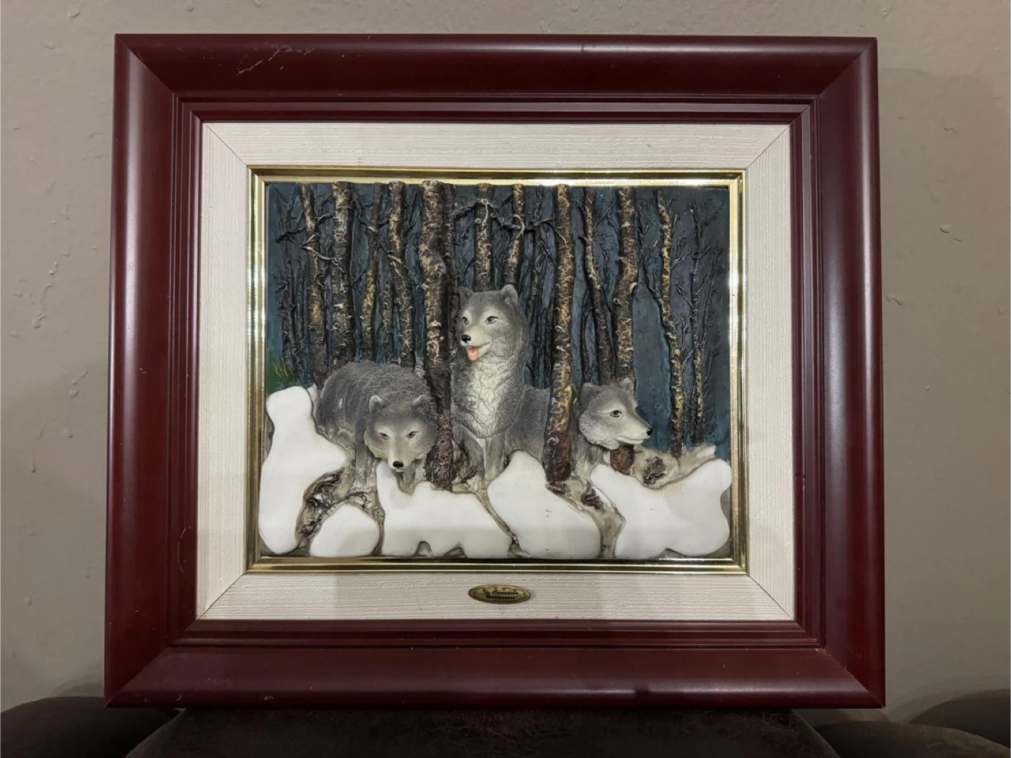 Framed Wolf Art