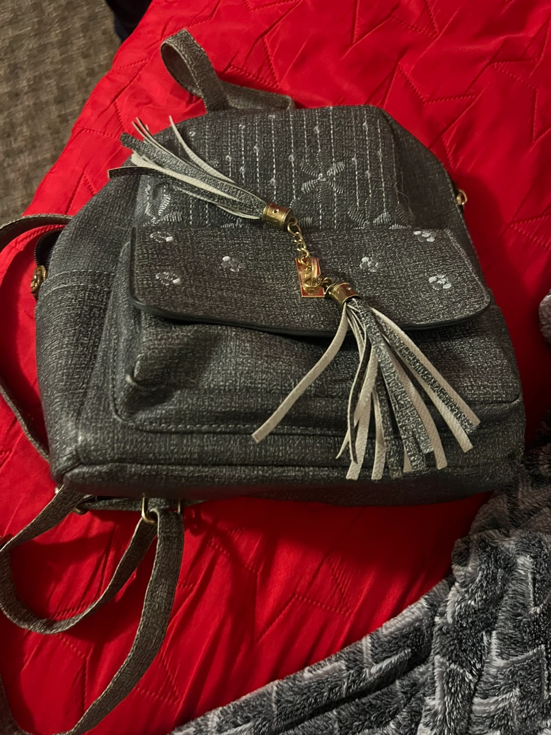 Grey Tasseled Backpack - photo 3