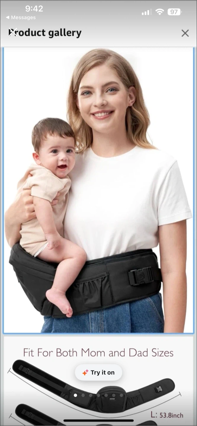 NEW! Momcozy Hip Seat Baby Carrier- black medium