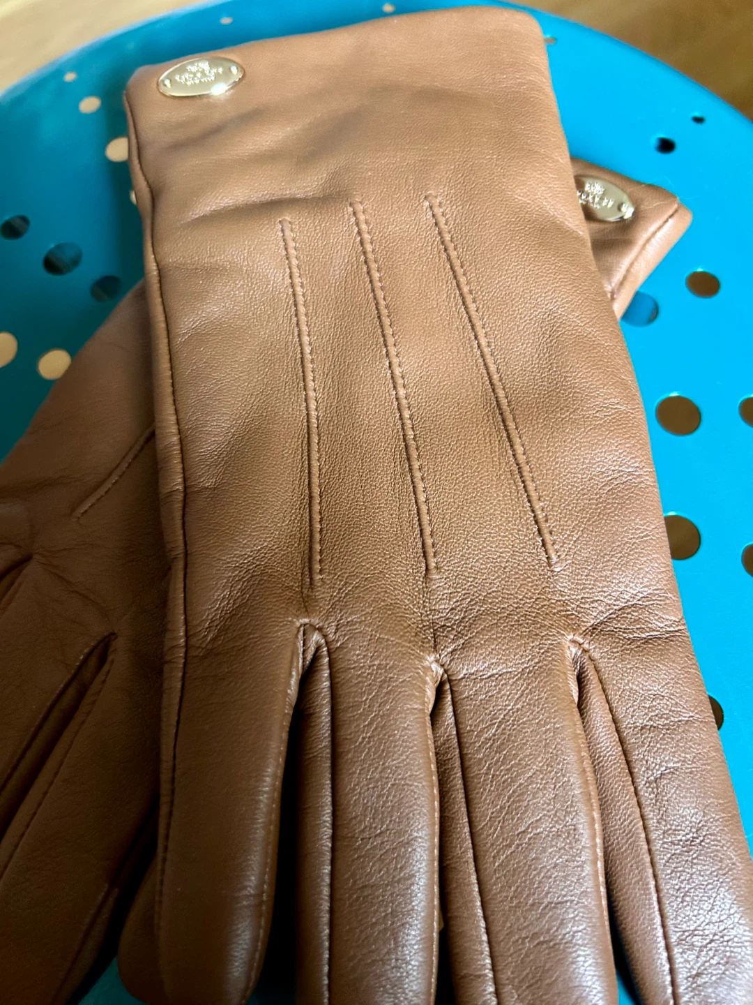 Coach leather gloves