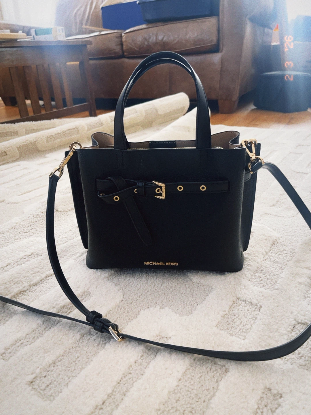 Michael Kors Black Pebbled Leather Handbag with Adjustable Strap - photo 2