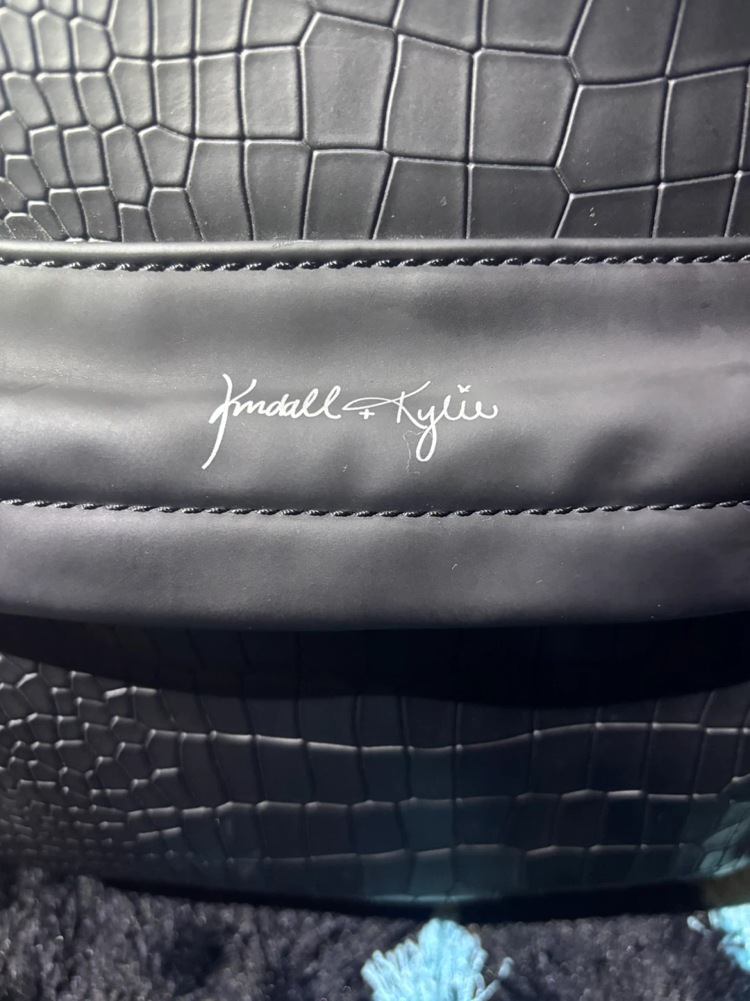 Black Kendall + Kylie Tote Bag - Crocodile Embossed