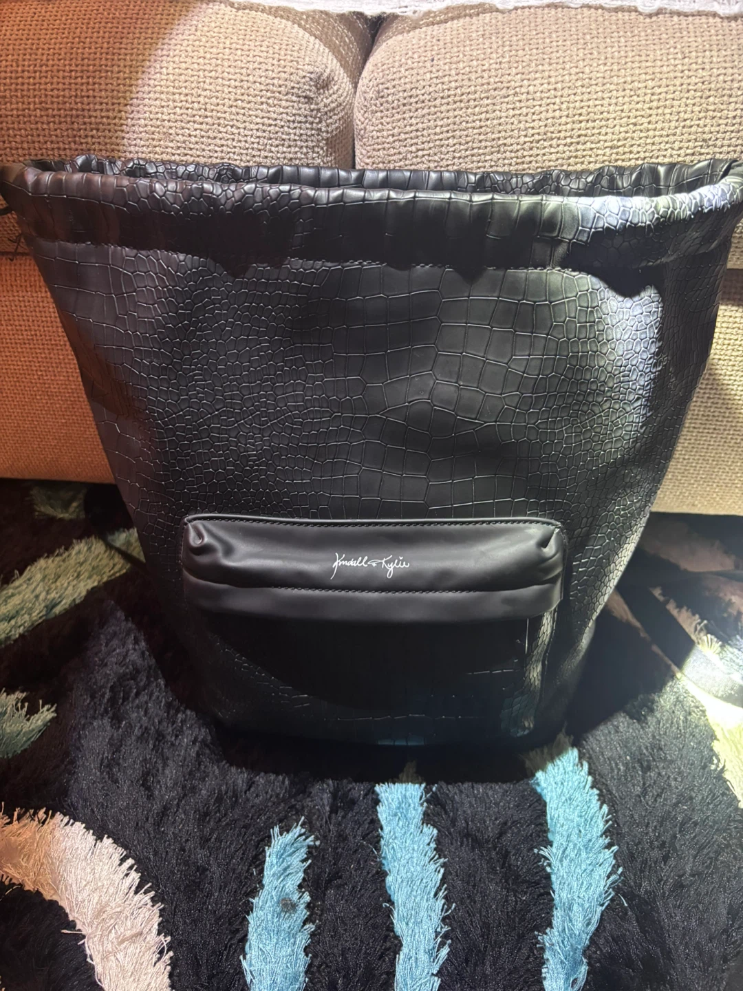 Black Kendall + Kylie Tote Bag - Crocodile Embossed - photo 2