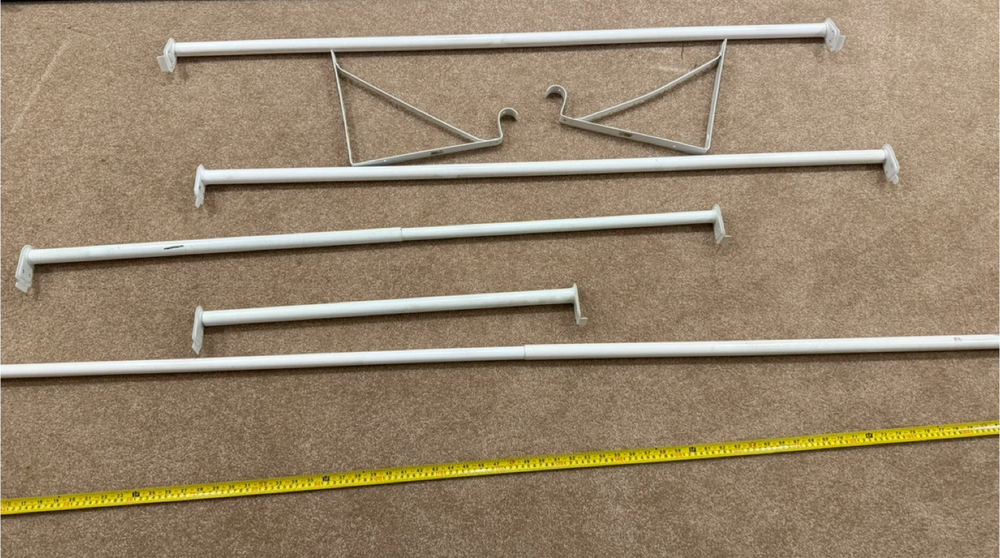 FREE - White Metal Closet Rods and Brackets