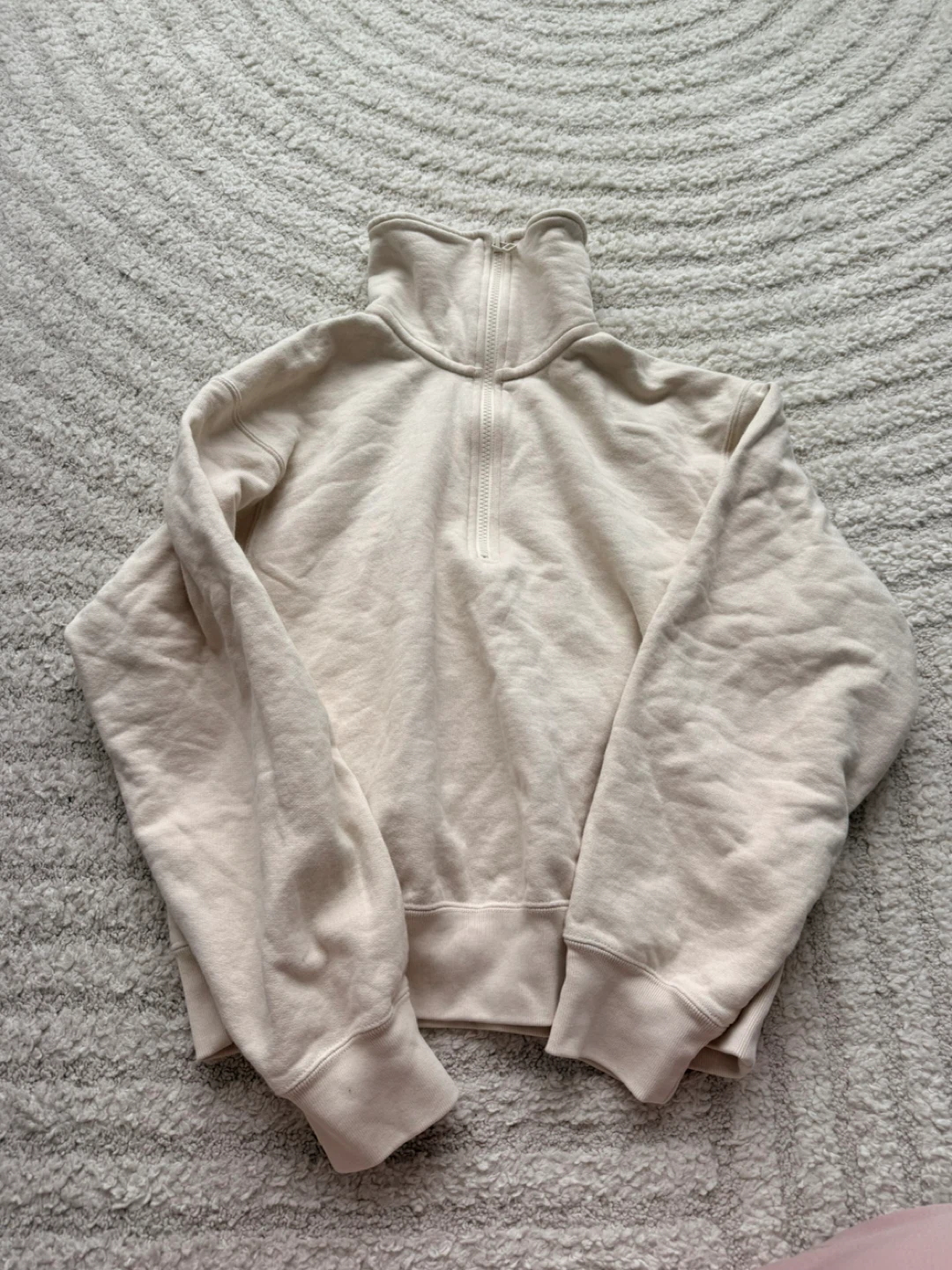 Uniqlo Beige Half-Zip Sweatshirt
