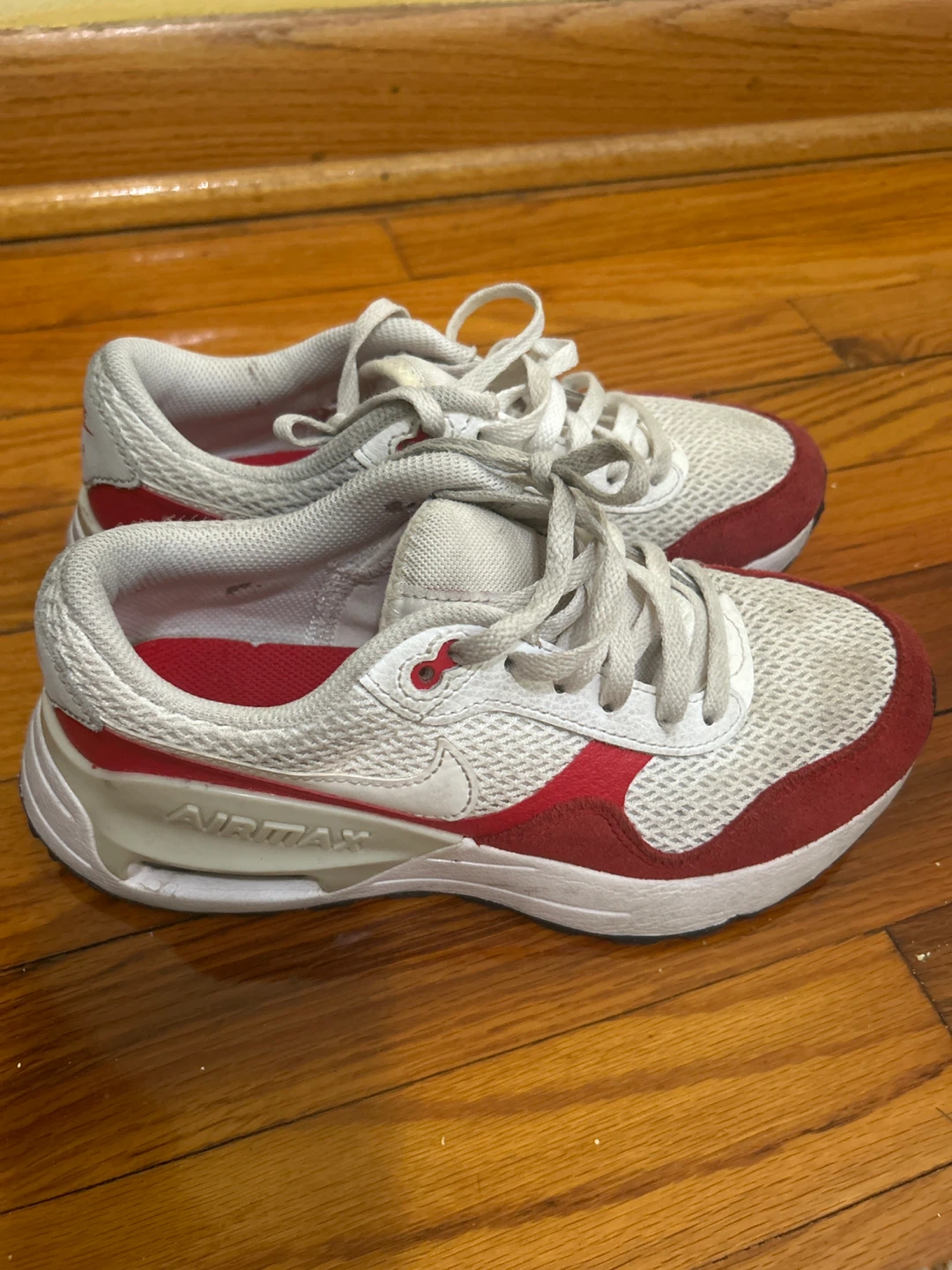 Nike Air Max Shoes White/Red Size 3.5Y - photo 2