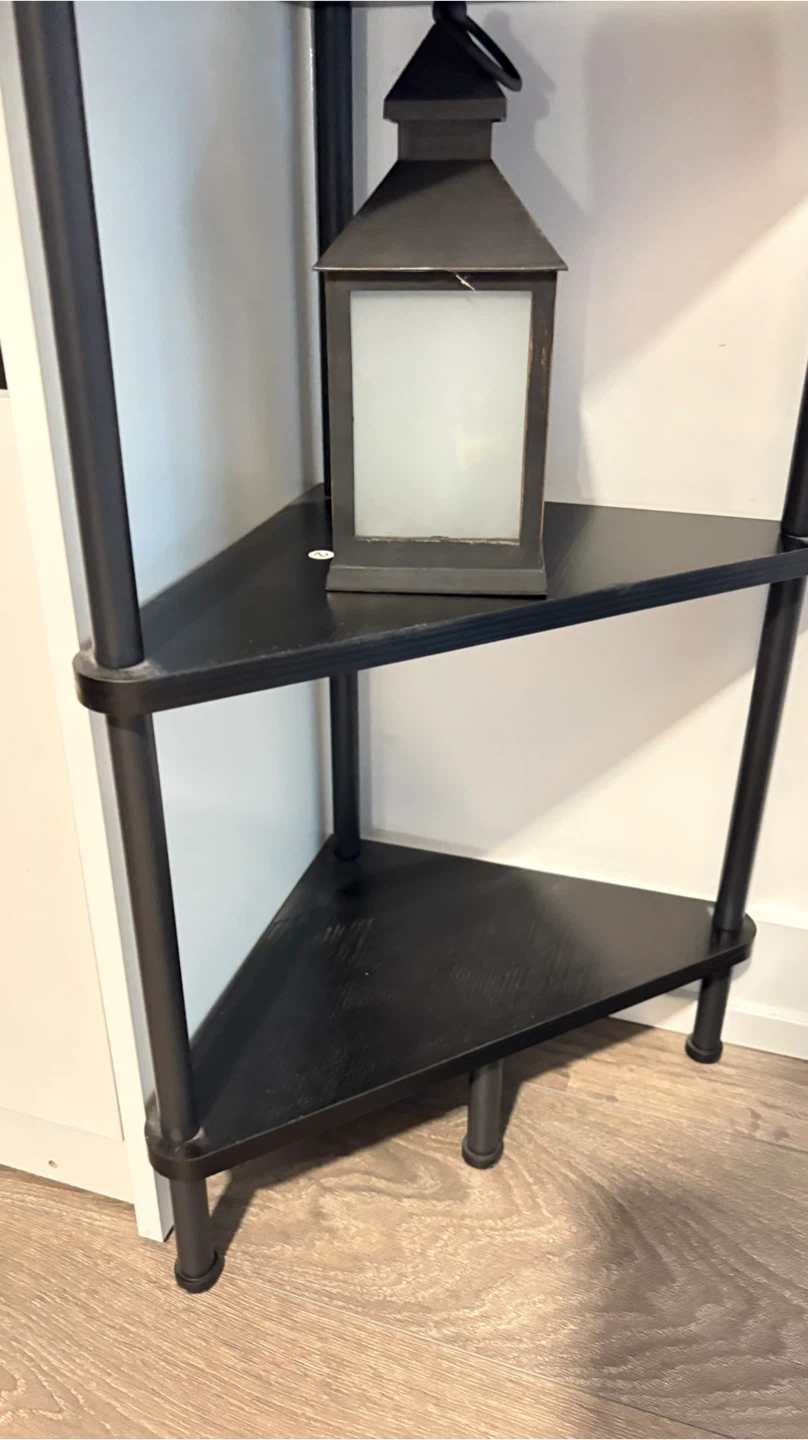 5-Tier Black Corner Shelf Unit - photo 3