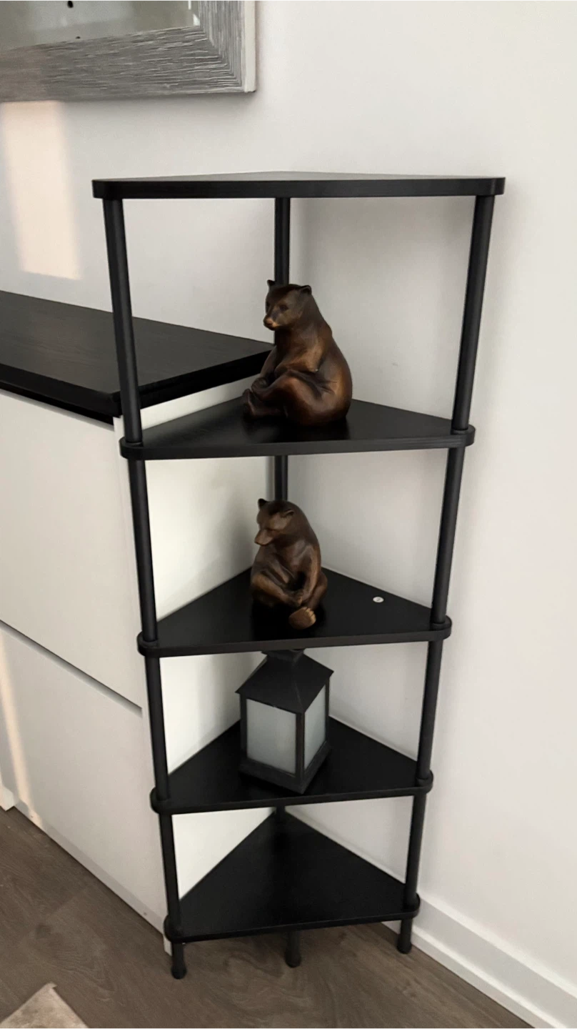 5-Tier Black Corner Shelf Unit - photo 4