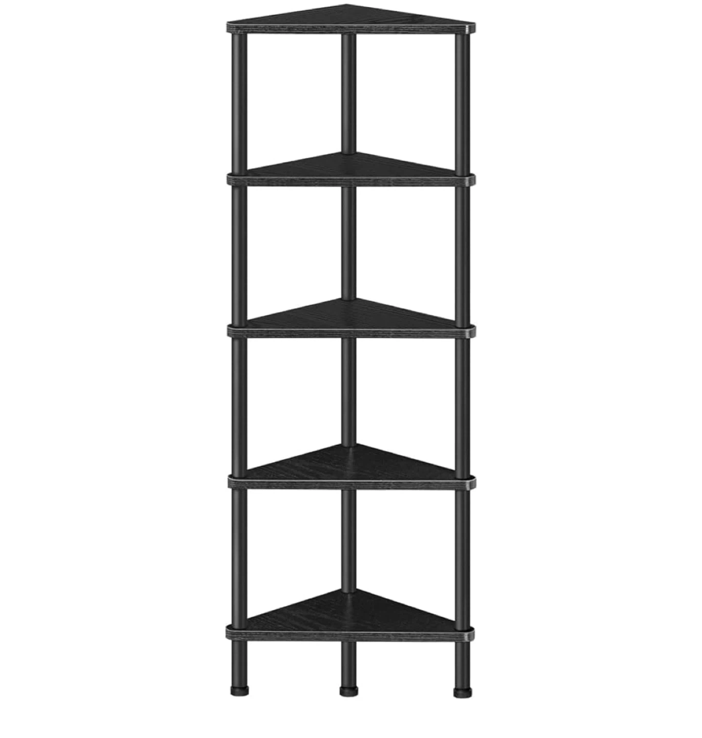 5-Tier Black Corner Shelf Unit