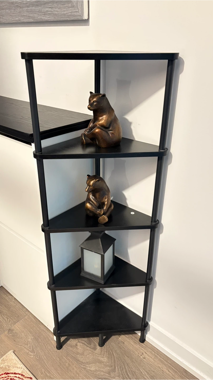 5-Tier Black Corner Shelf Unit - photo 2