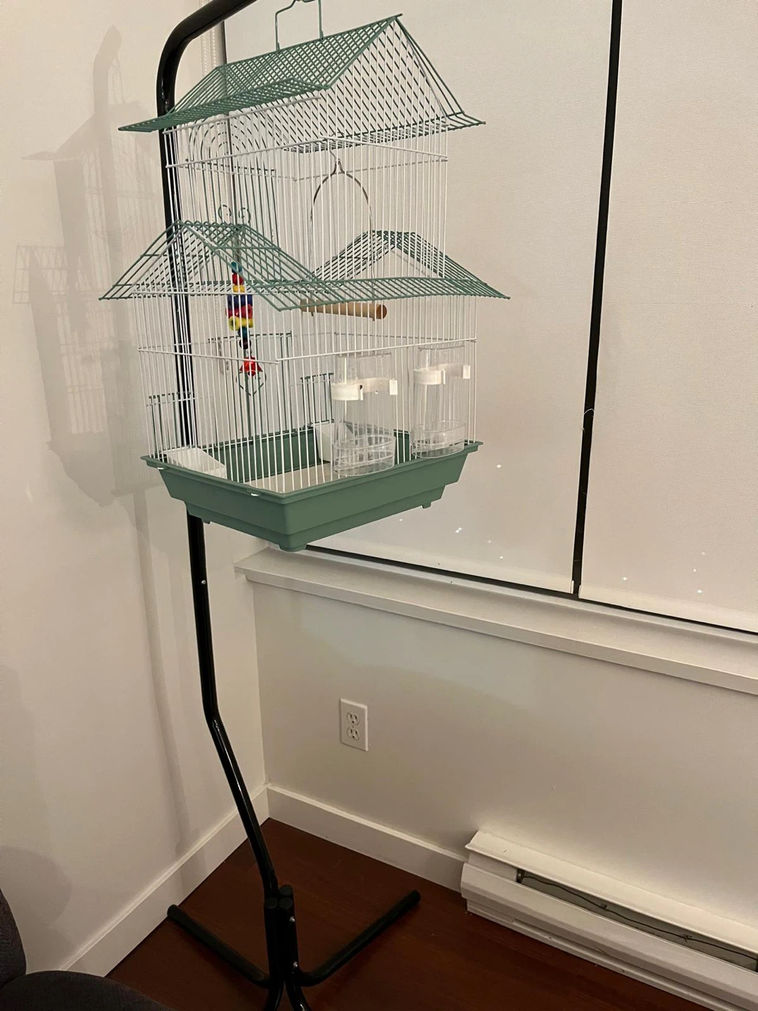 Green Bird Cage with Stand and Accessories - photo 4