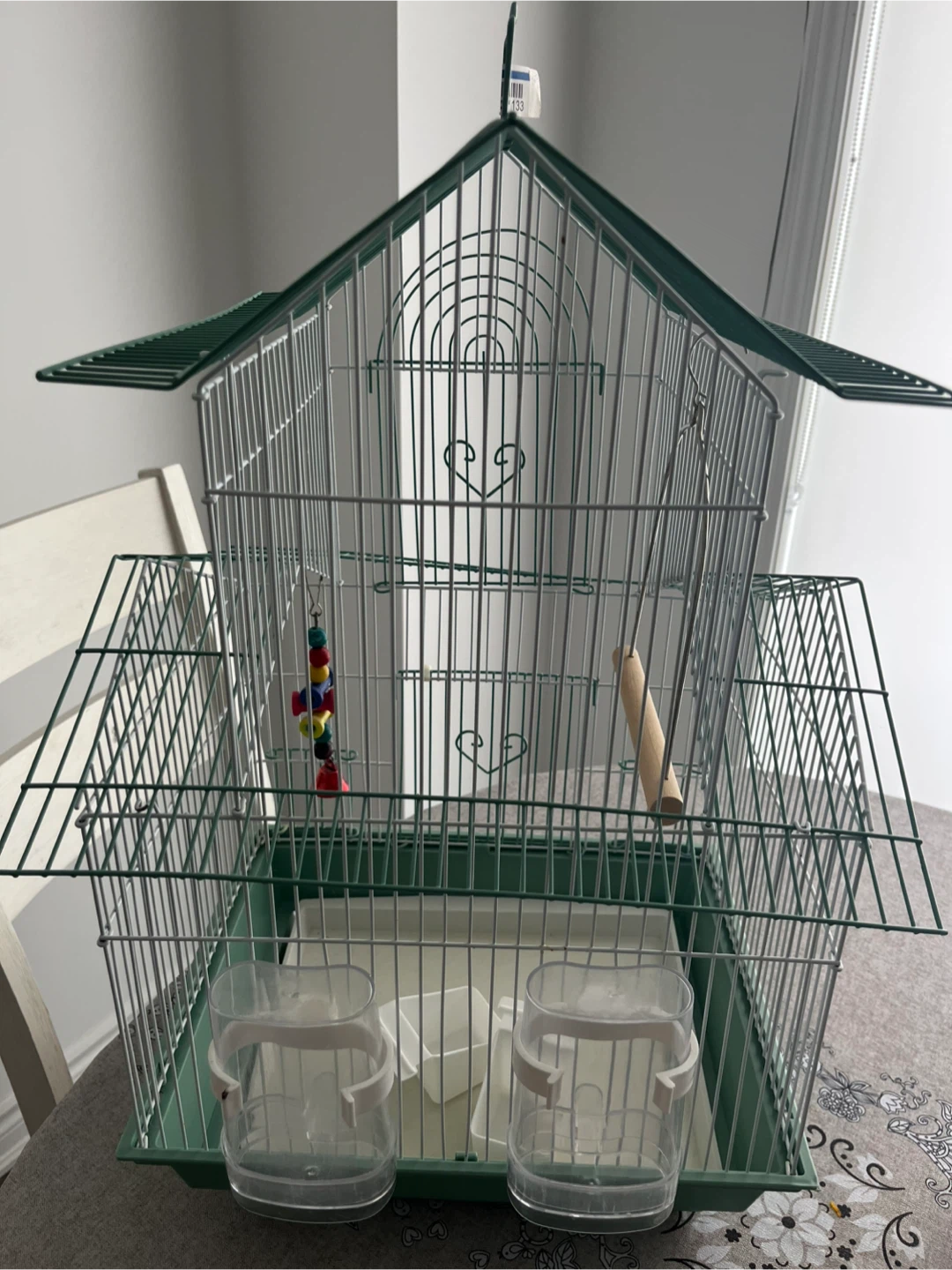 Green Bird Cage with Stand and Accessories - photo 2