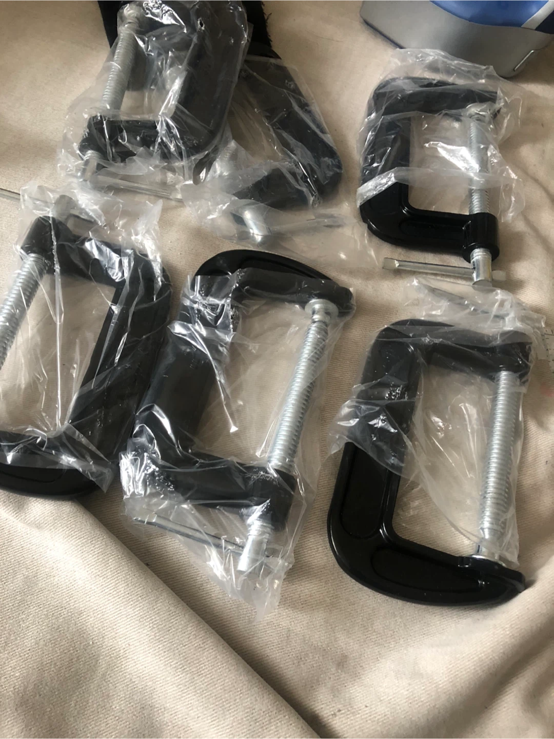 Set of 6 Black C Clamps