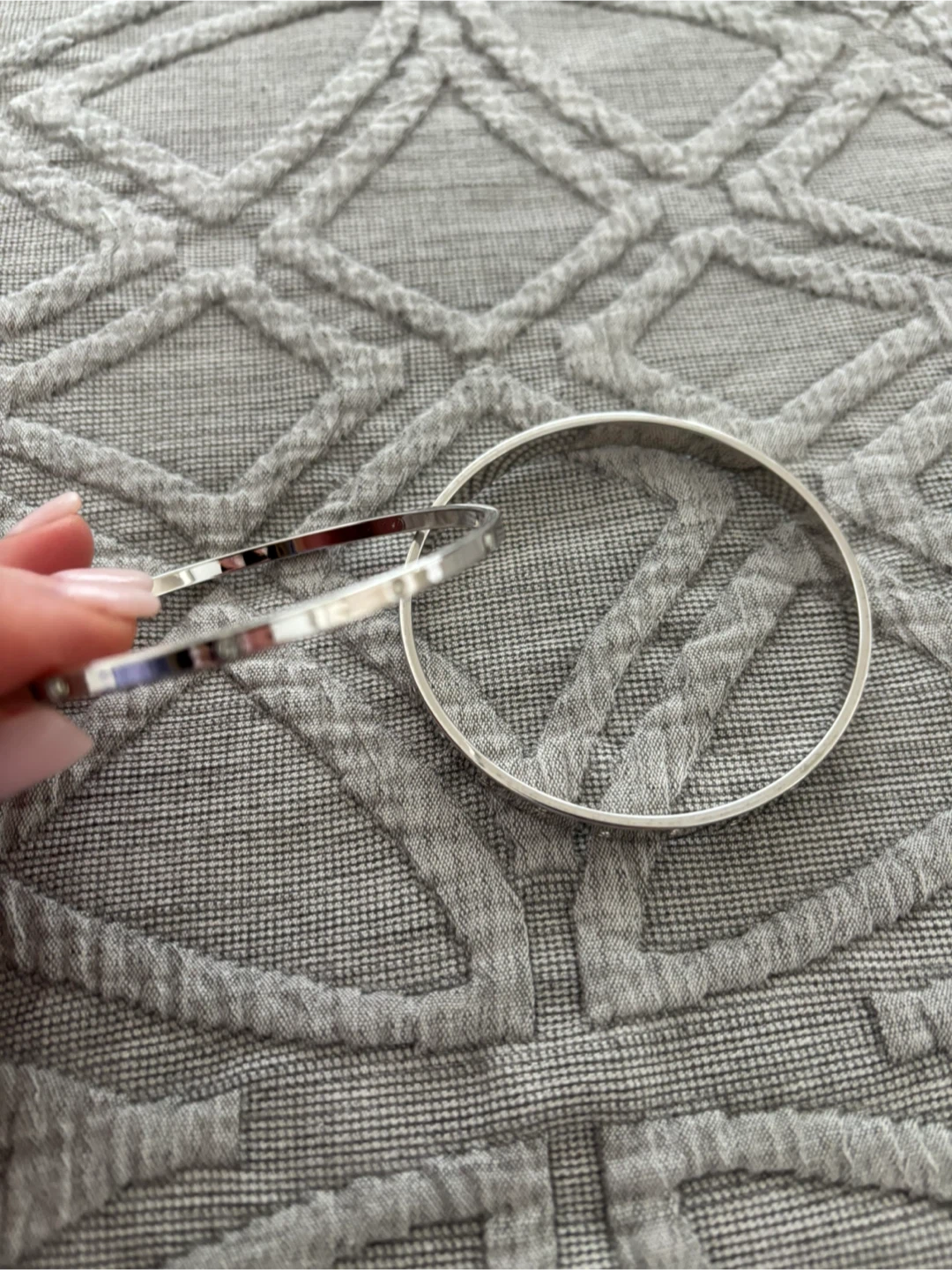 Swarovski Silver Bangle Bracelets with Rhinestones Set - photo 3