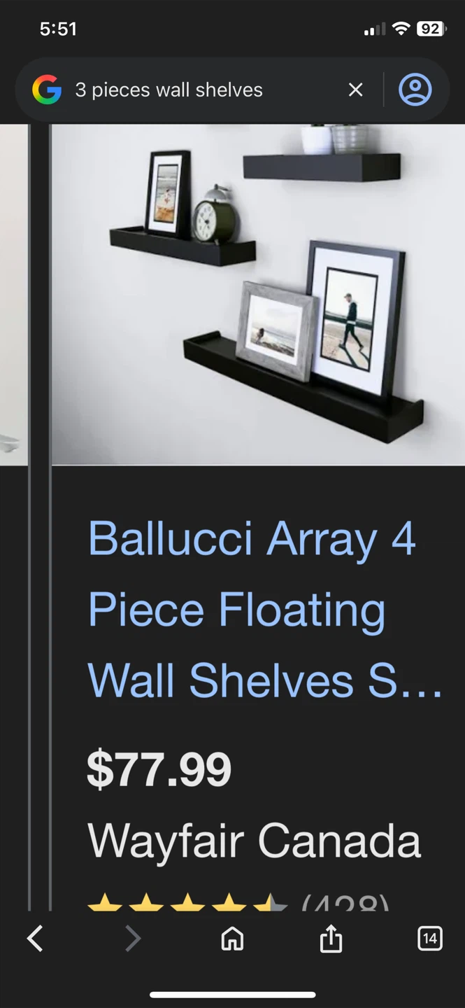 Ballucci Array 3 Piece Floating Wall Shelves