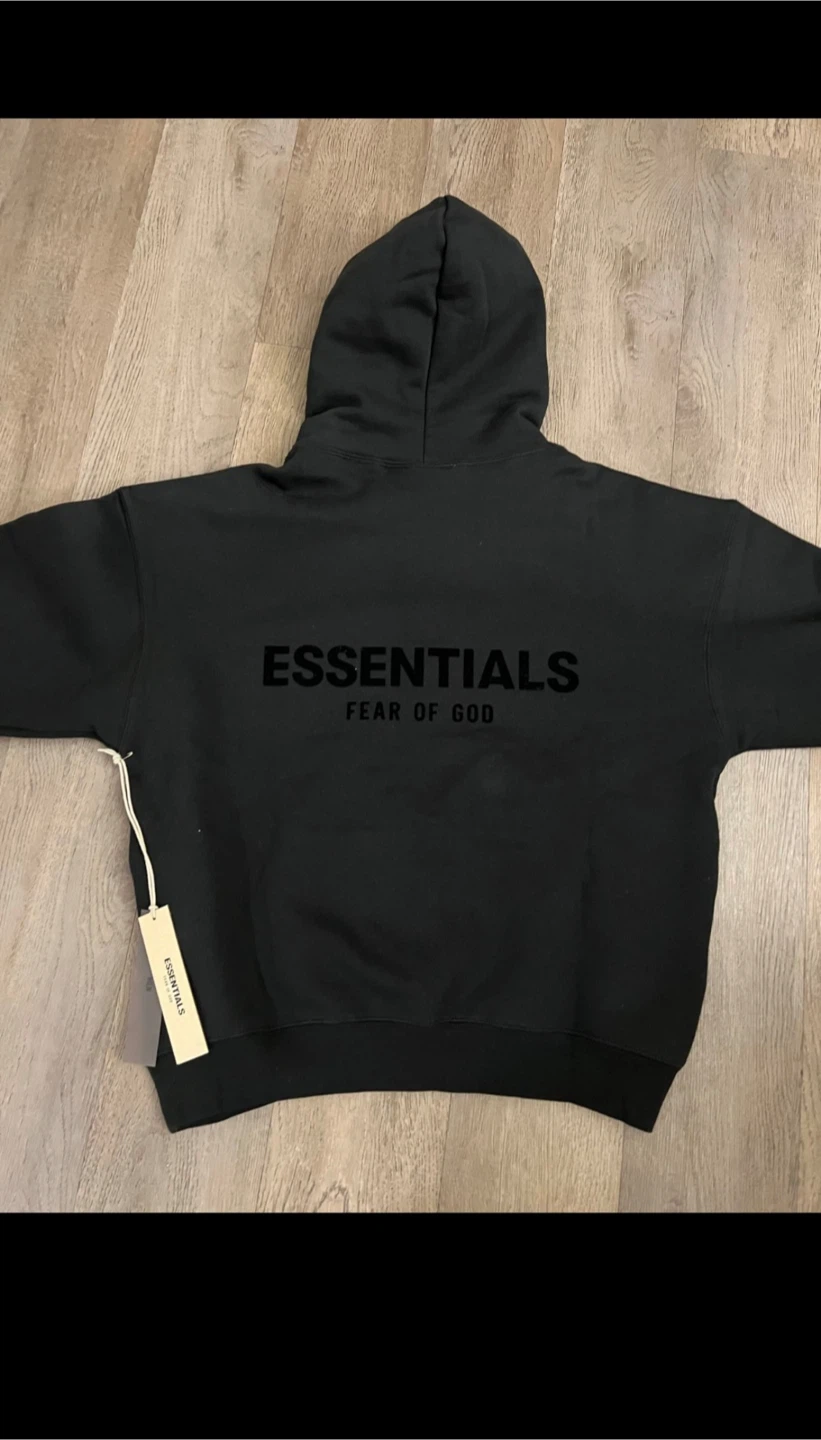 ESSENTIALS Fear of God Black Hoodie - photo 3