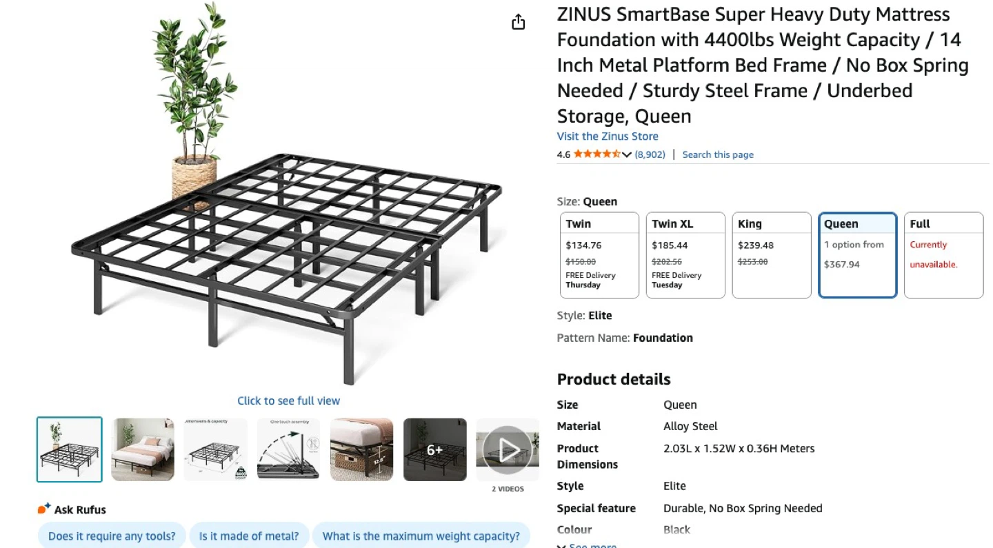 Zinus Queen SmartBase Mattress Foundation - photo 4