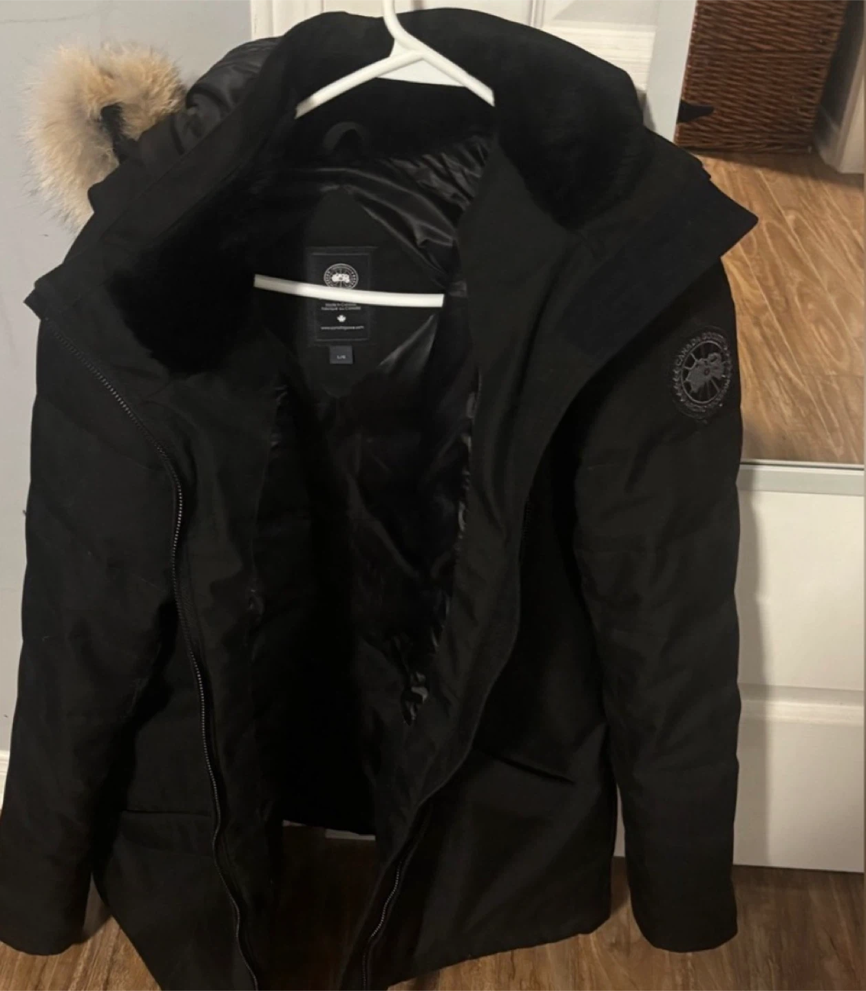 Canada Goose Black Mid-Length Down Parka - Size L