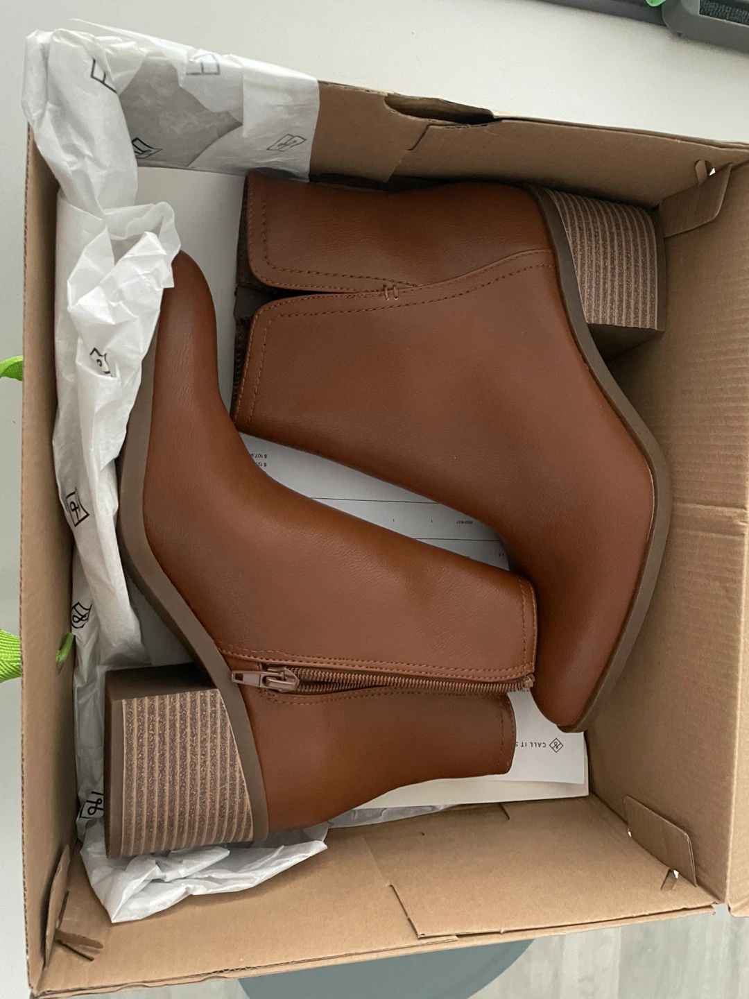 BOXED! Brown Leather Ankle Booties - photo 3