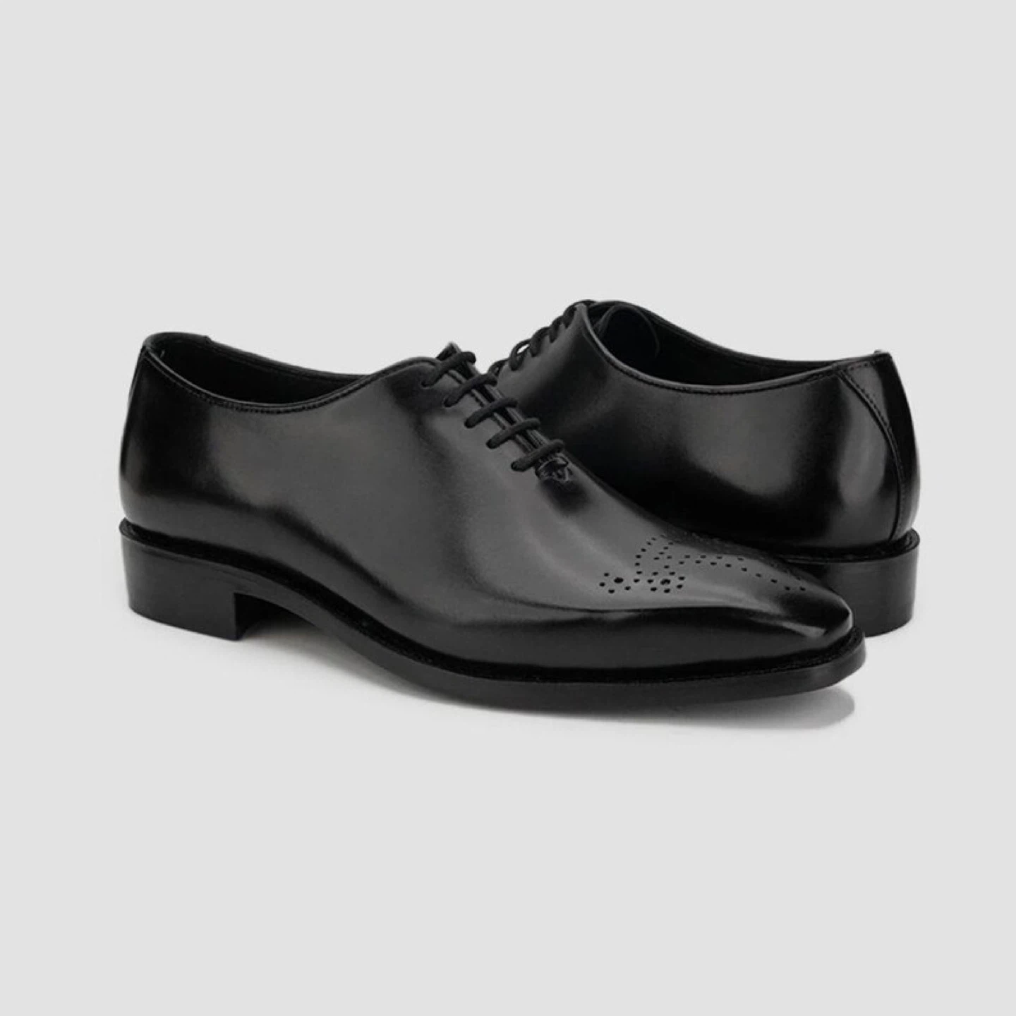 Black Cap Toe Oxford Dress Shoes - photo 4
